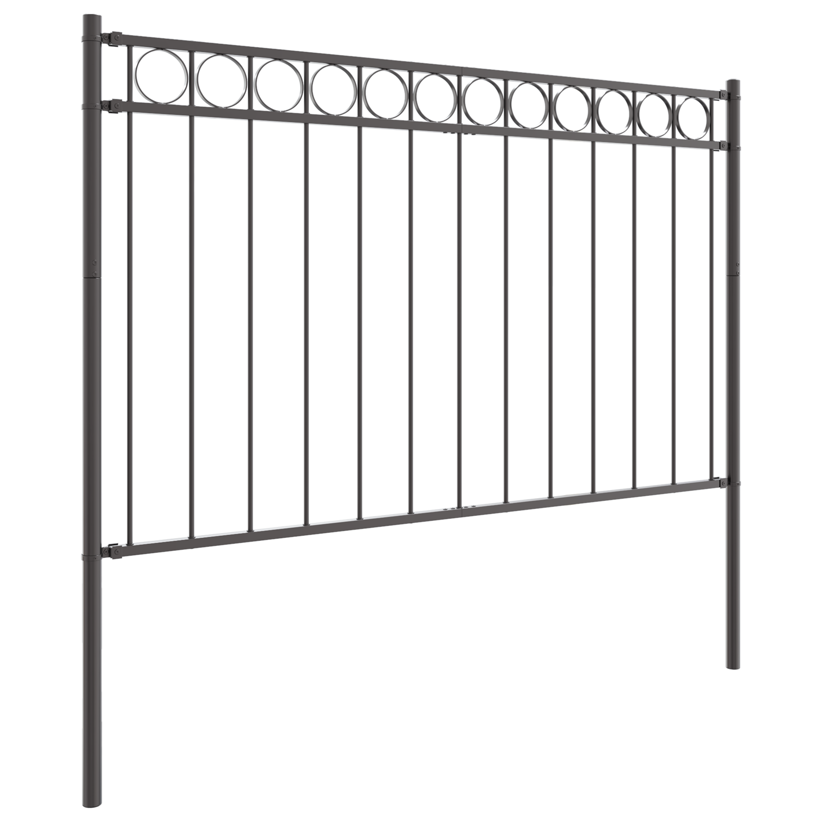 Garden Fence Grey 1.7x0.8 m Steel - Image 3