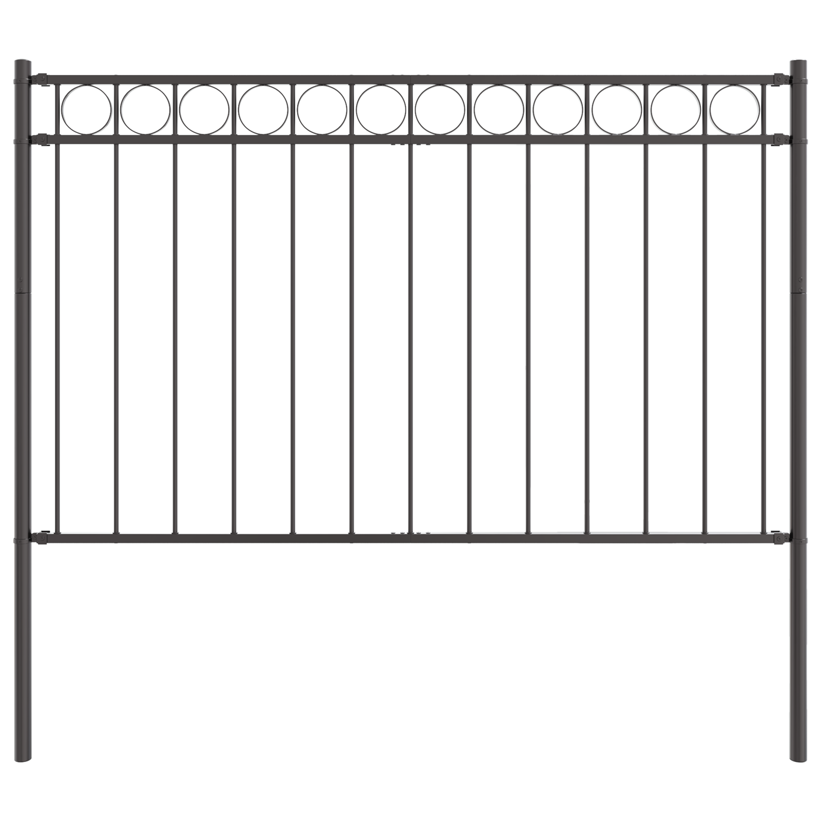 Fence Panels with Circle Grey Metal 1.7 x 1 m Durable - Image 2