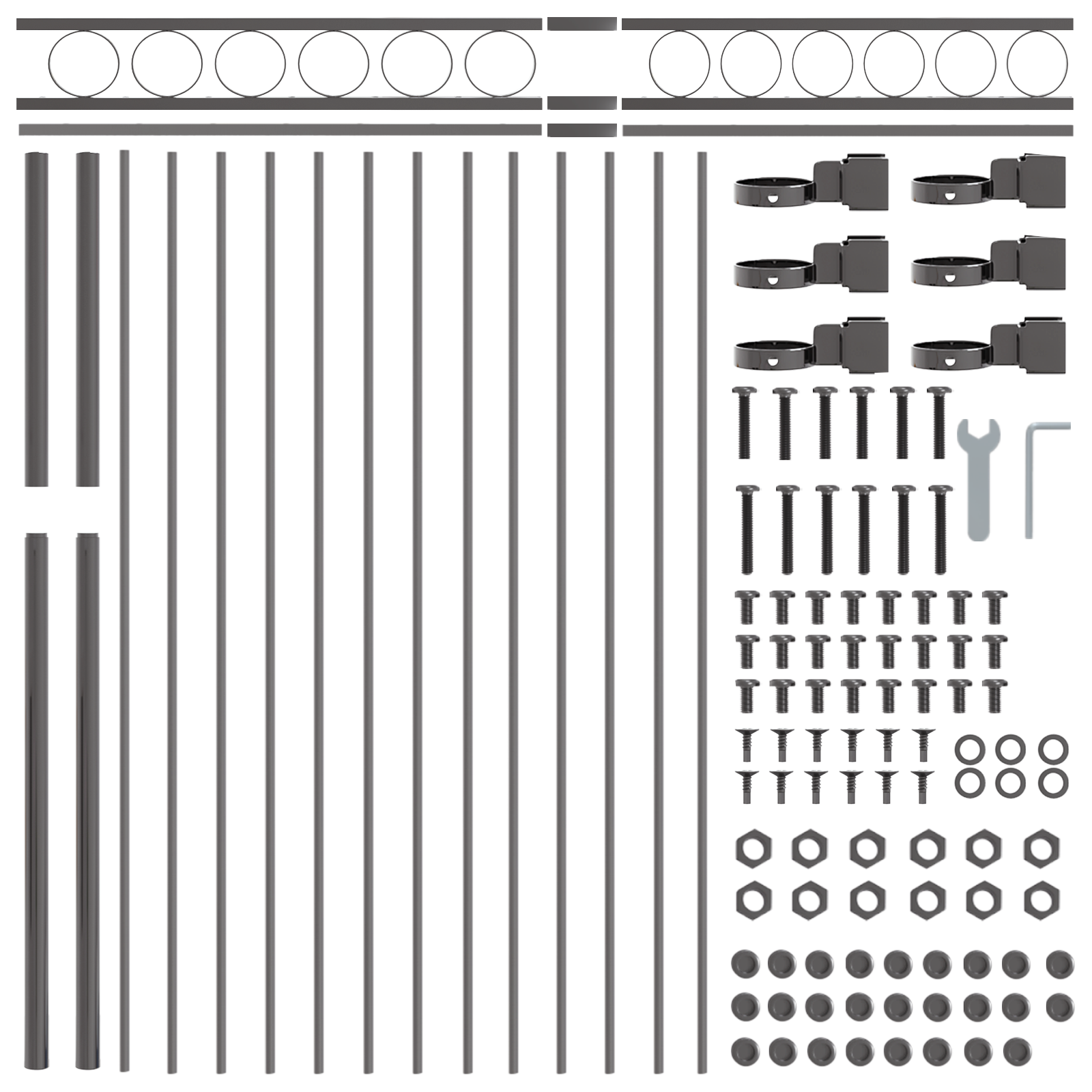 Fence Panels with Circle Grey Metal 1.7 x 1 m Durable - Image 4