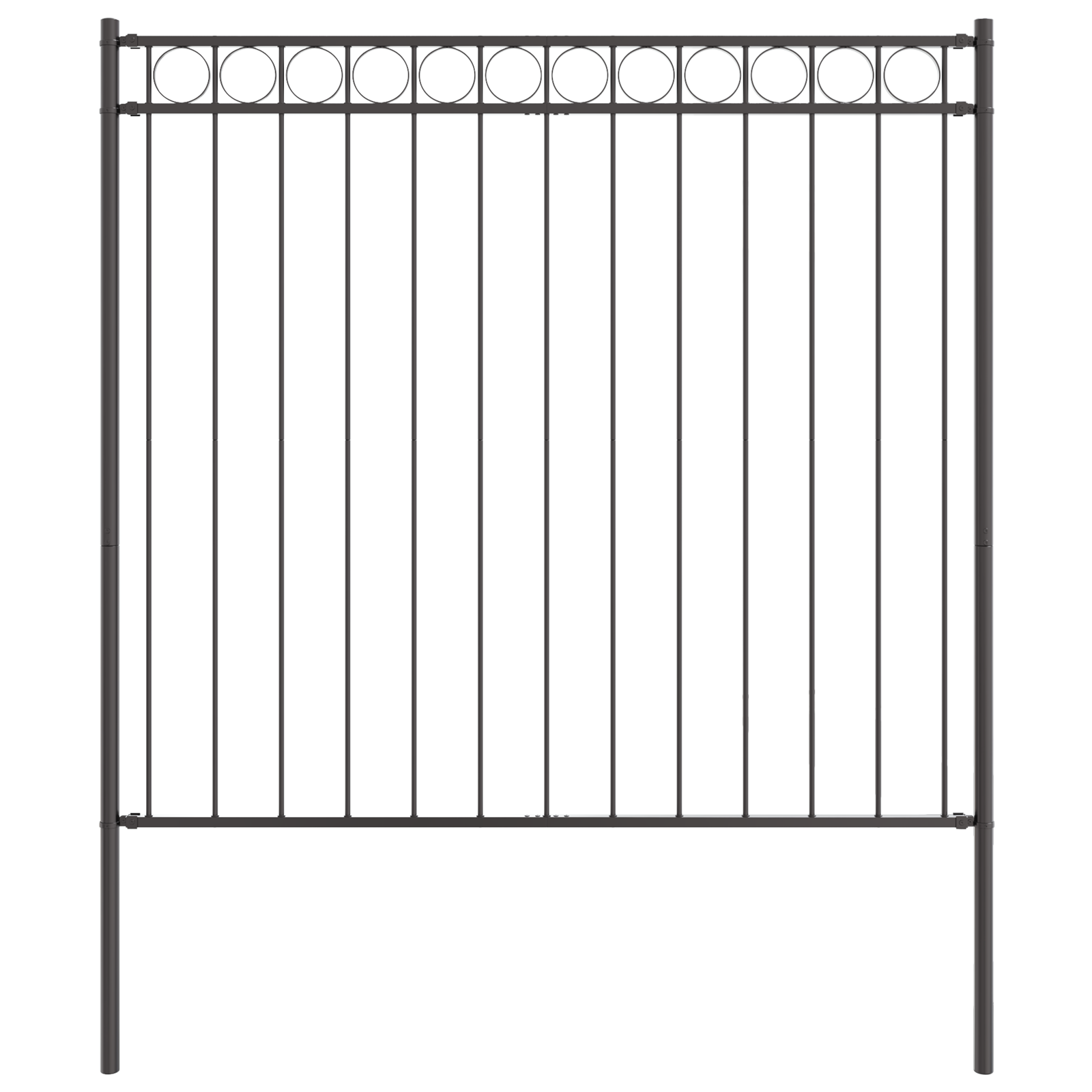 Garden Fence - Grey, 1.7 x 1.2 m, Steel - Image 2