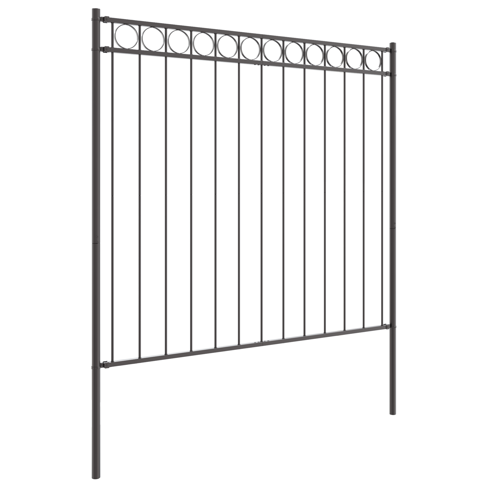Garden Fence Gray 1.7x1.5 m Steel - Image 3