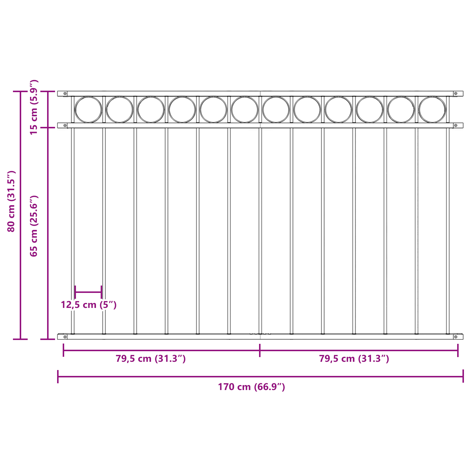 Grey Steel Fence Panel 1.7x0.8 m - Image 8