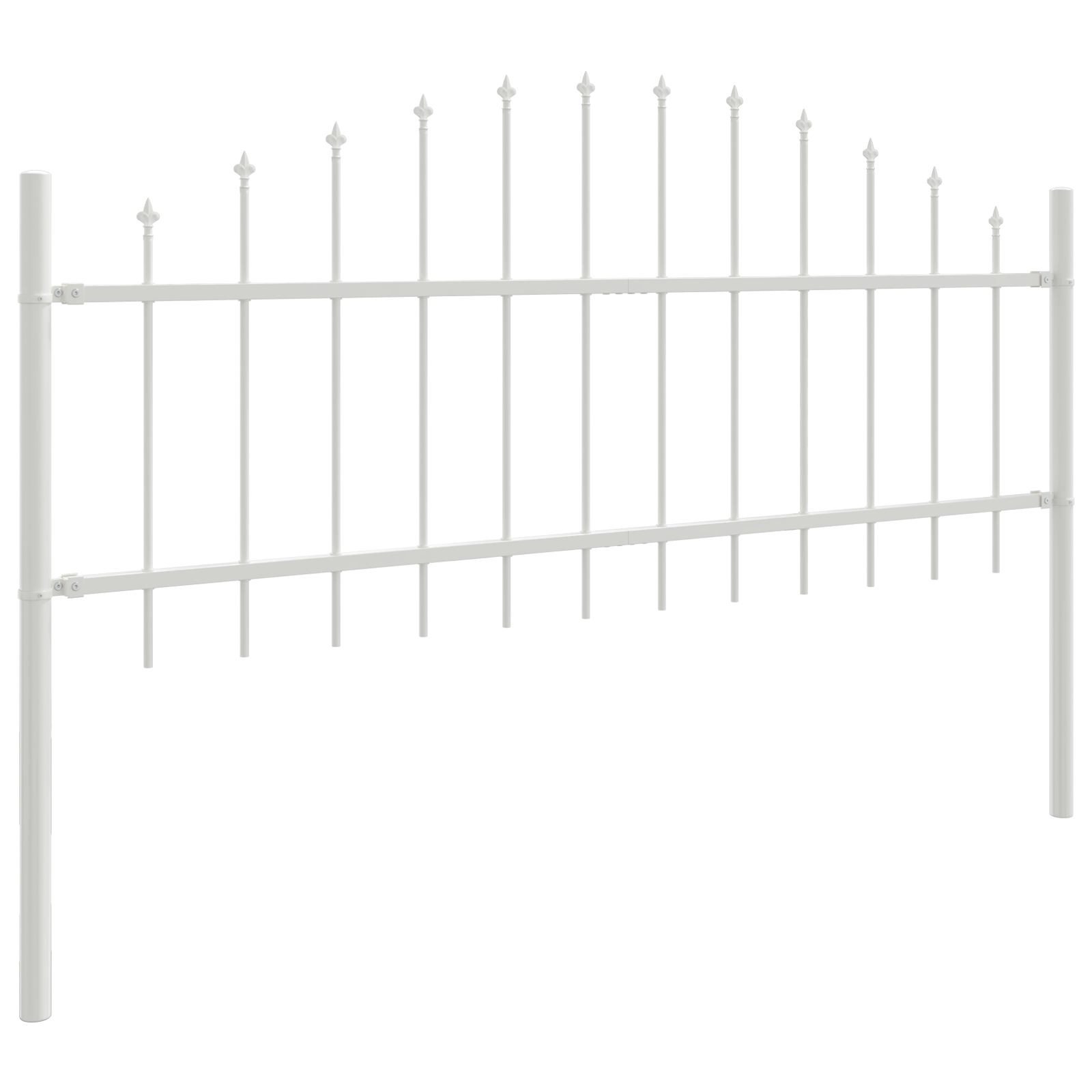 Garden Fence with Hoop Top White 1.7x0.75 m Steel - Image 3