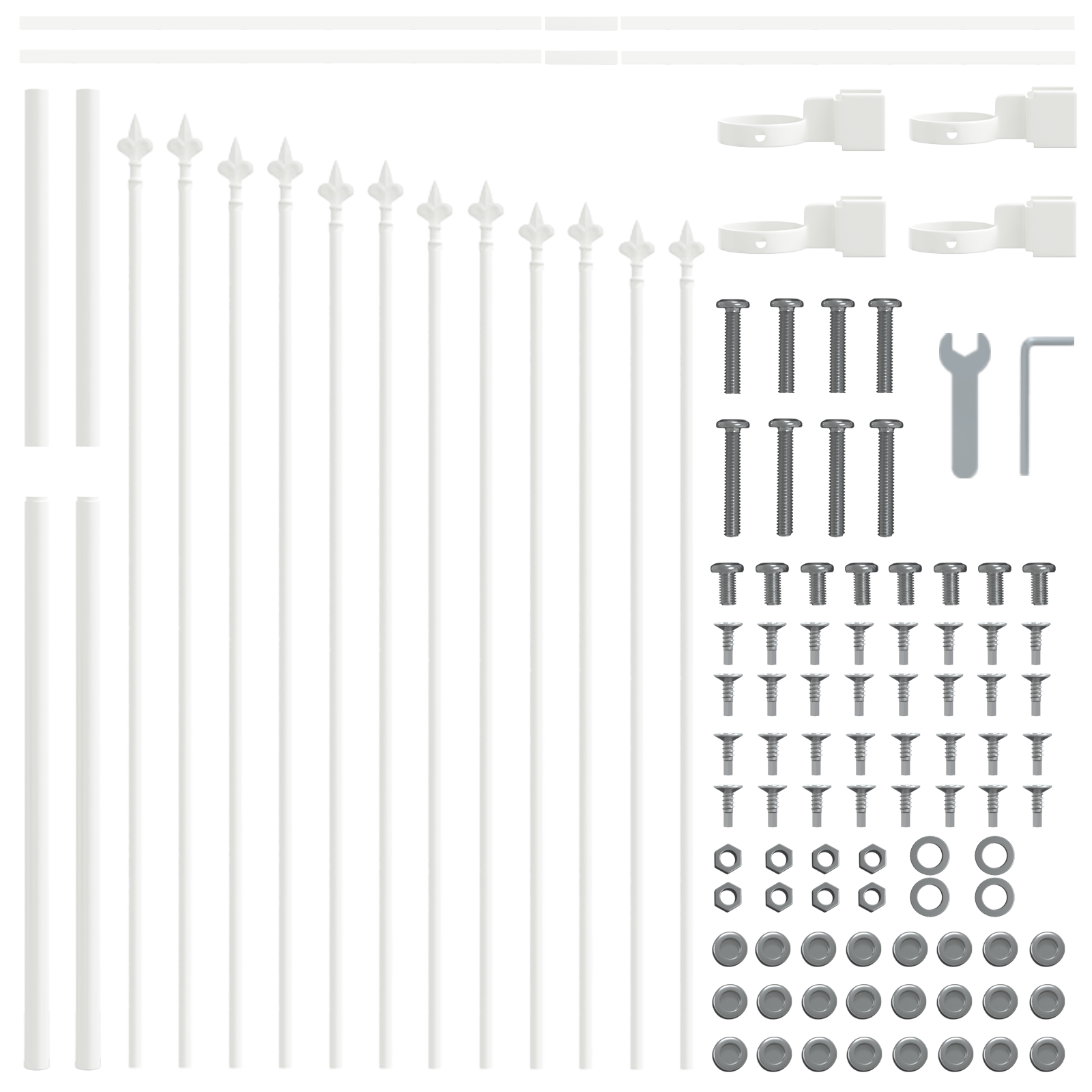 Garden Fence with Hoop Top White 1.7x1 m Steel - Image 4