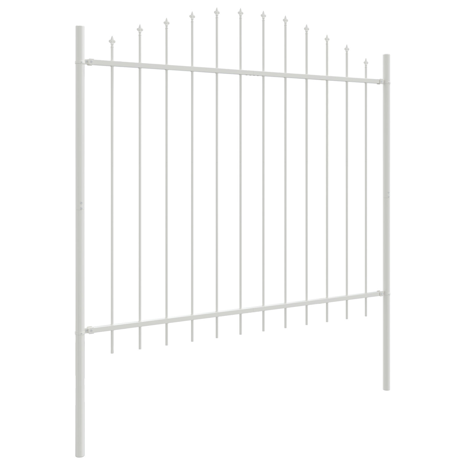 Garden Fence with Hoop Top White 1.7x1.5 m Steel - Image 3