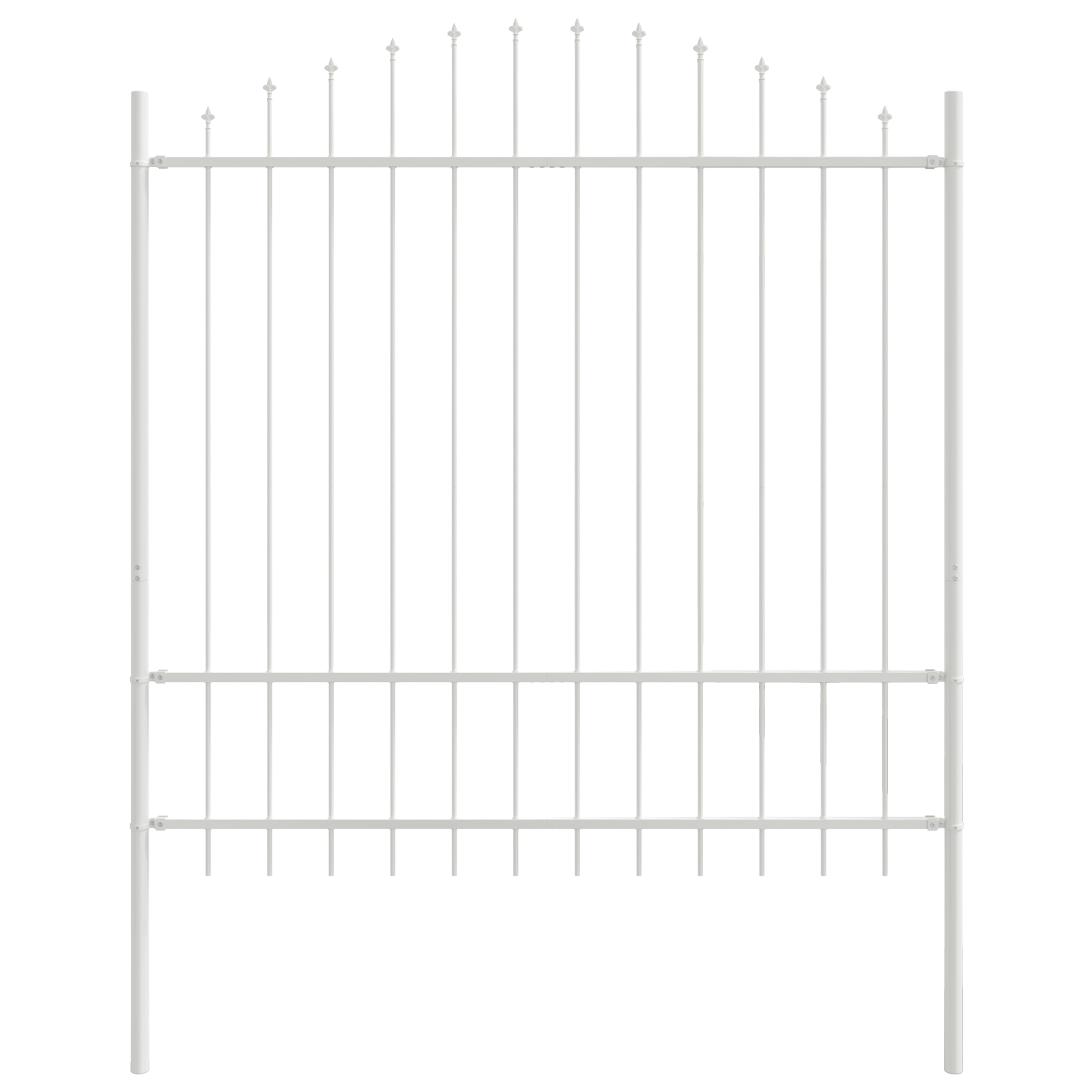 Garden Fence with Hoop Top White 1.7x1.75 m Steel - Image 2
