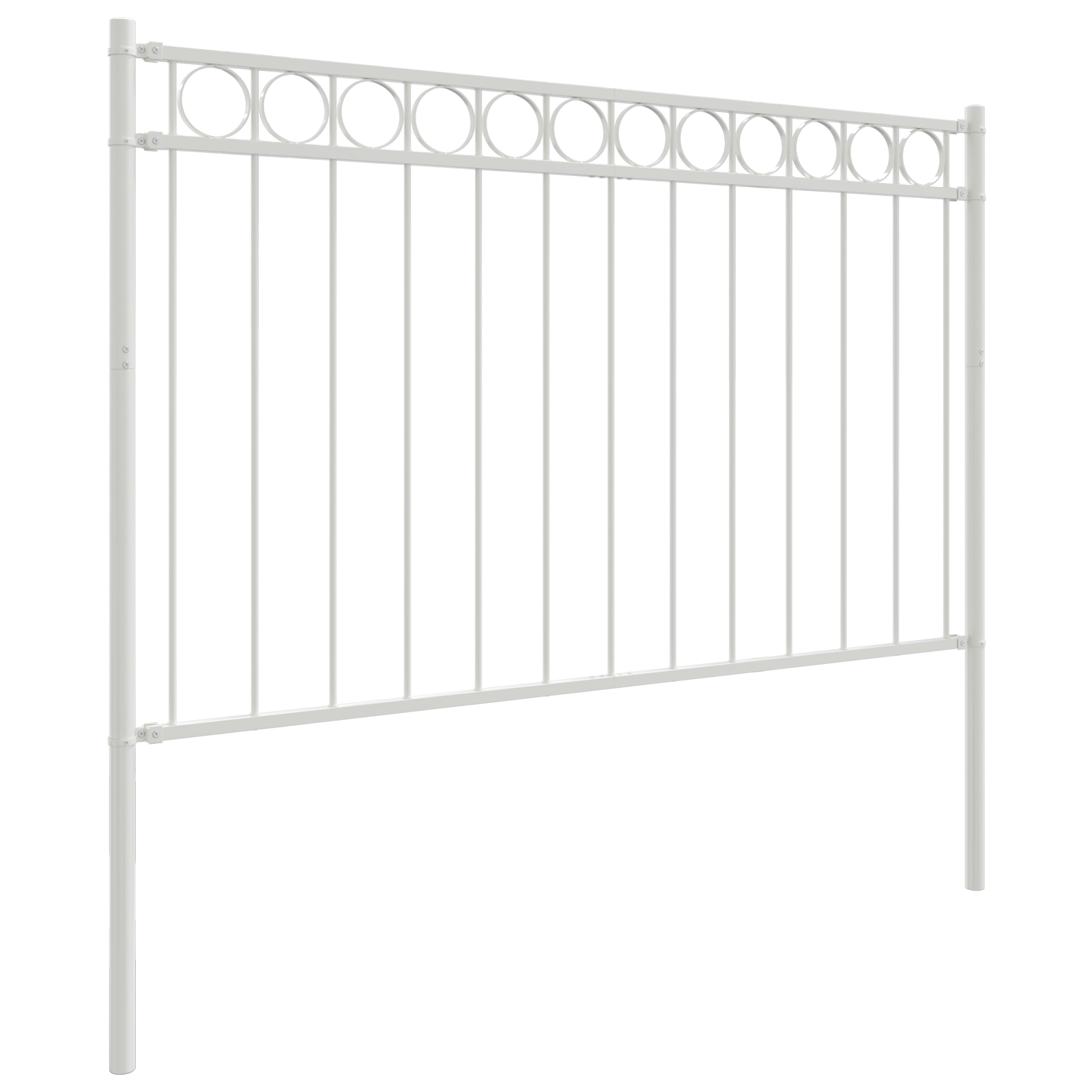 Garden Fence White 1.7x0.8 m Steel - Image 3