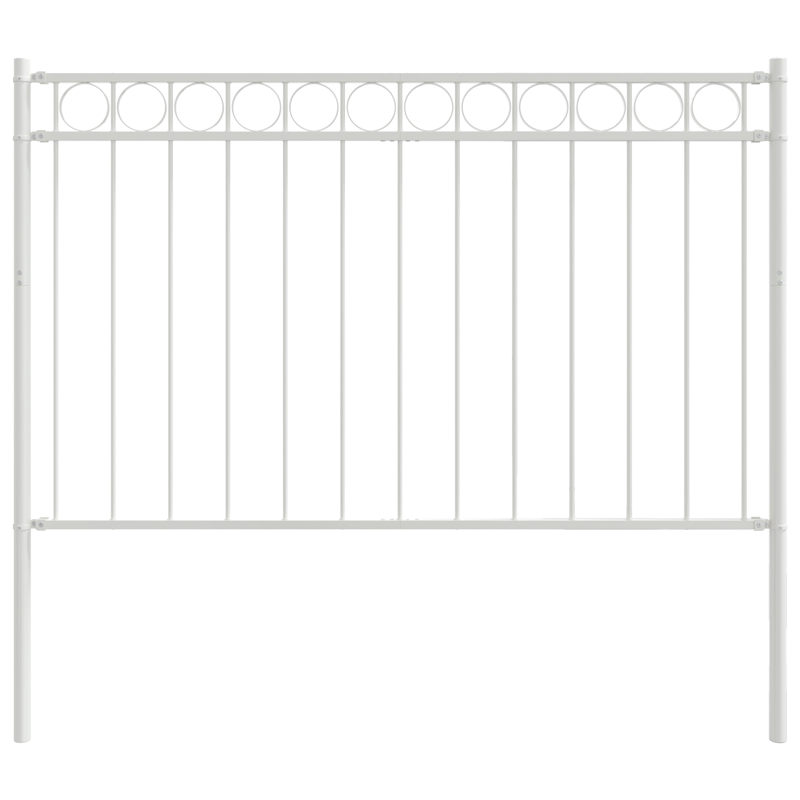 Garden Fence White 1.7x1 m Steel - Image 2