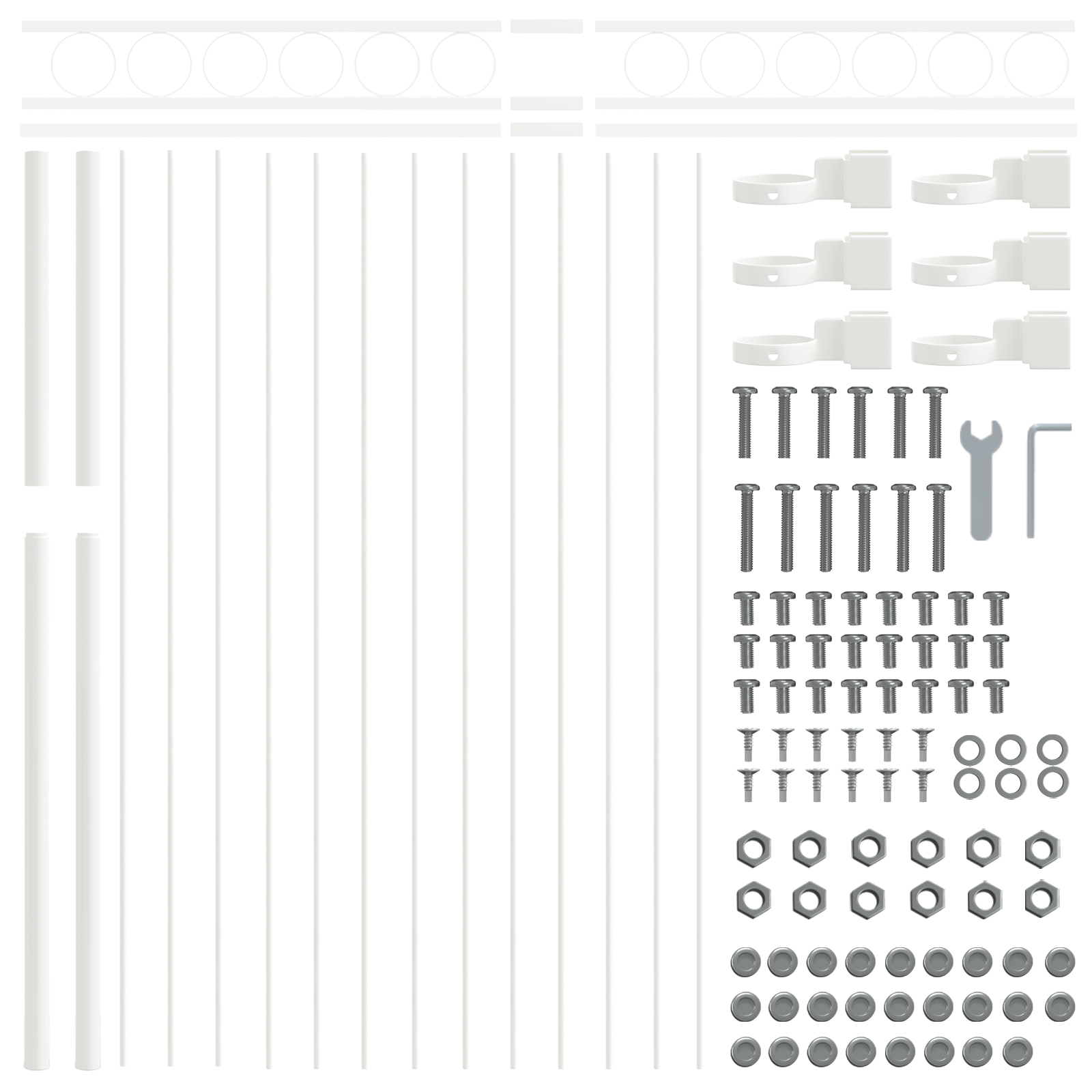 Garden Fence White 1.7x1 m Steel - Image 4