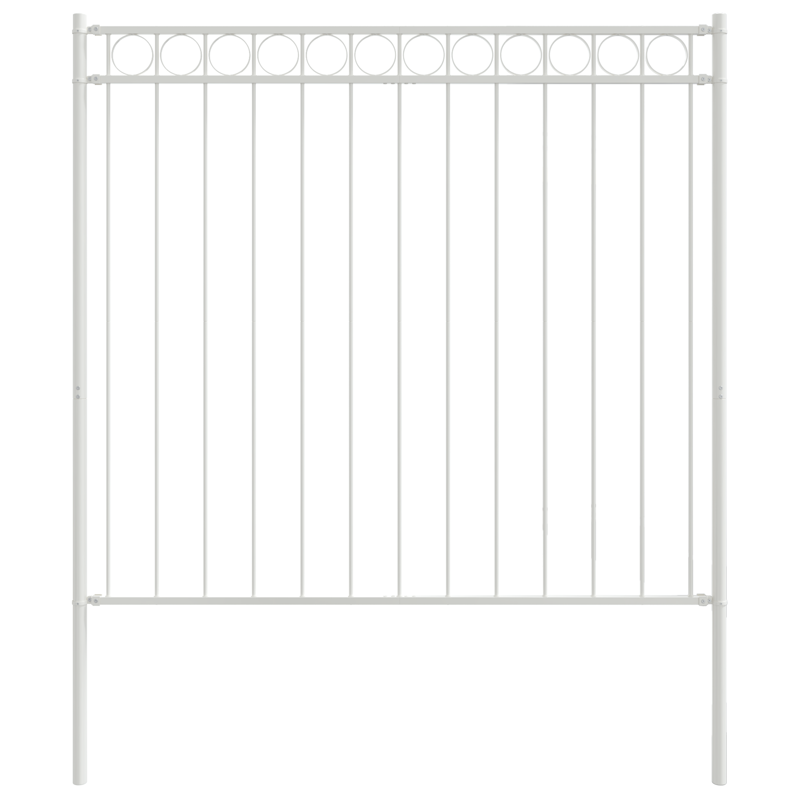 Garden Fence White 1.7x1.2 m Steel - Image 2