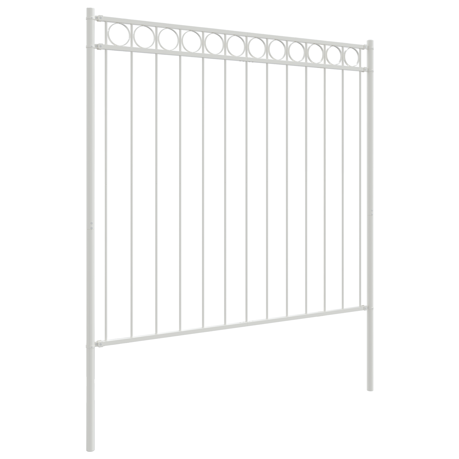 Garden Fence White 1.7x1.2 m Steel - Image 3