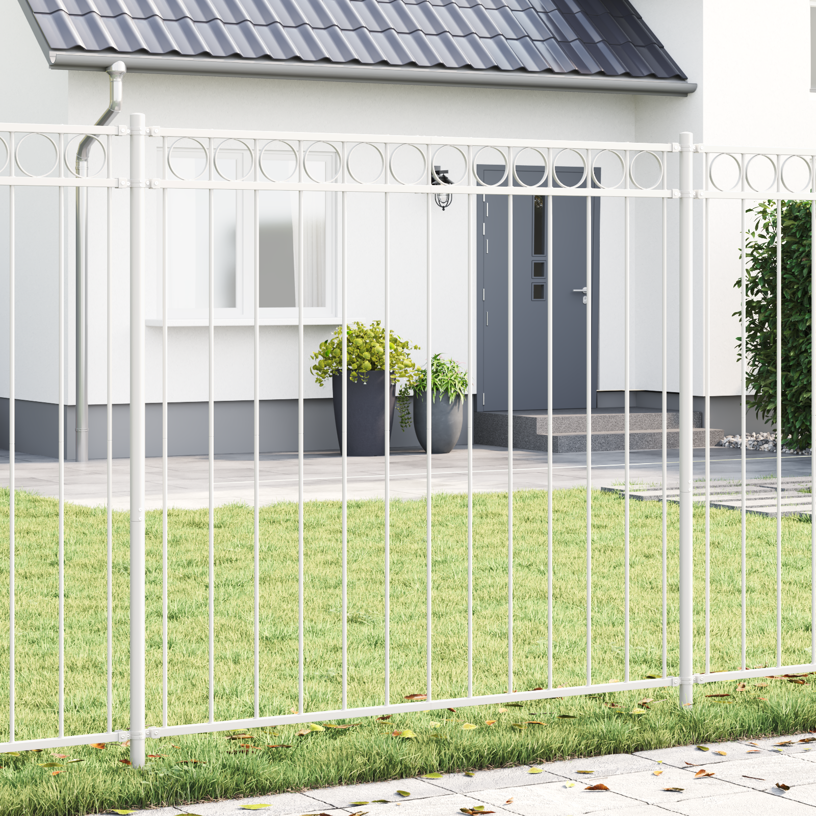 Garden Fence White 1.7x1.2 m Steel
