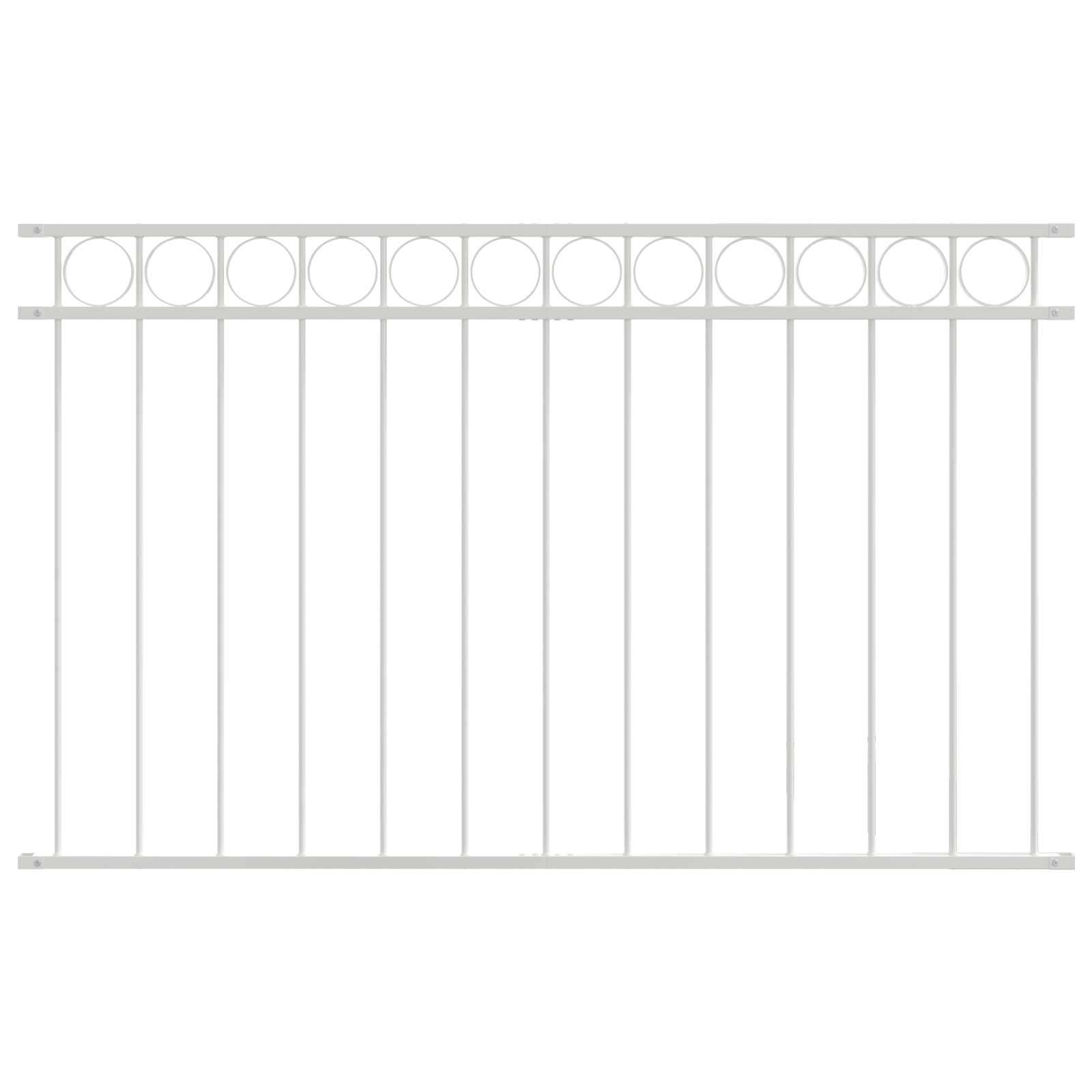Fence Panels with Circle White Steel 1.7 x 0.8 m Durable - Image 2
