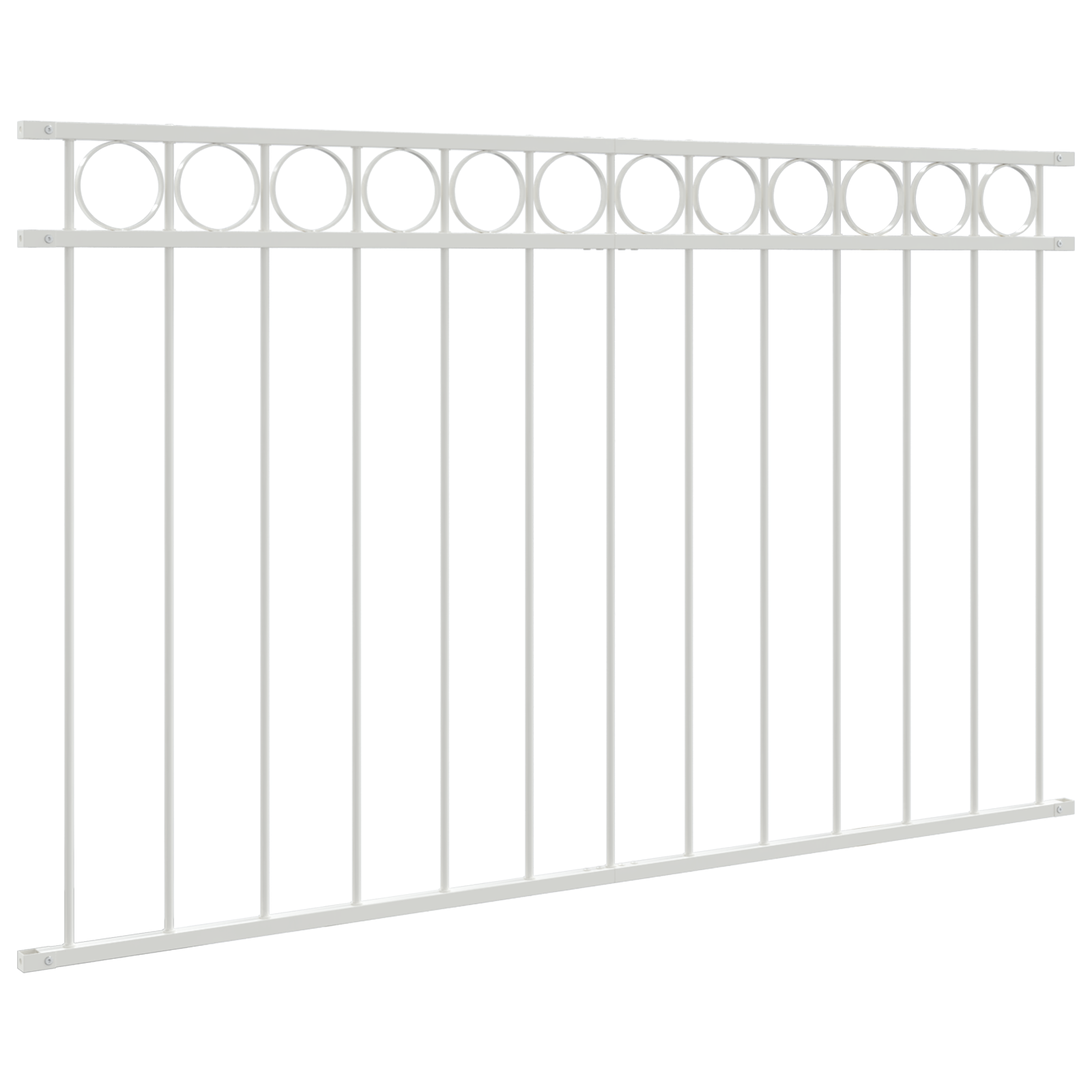Fence Panels with Circle White Steel 1.7 x 0.8 m Durable - Image 4