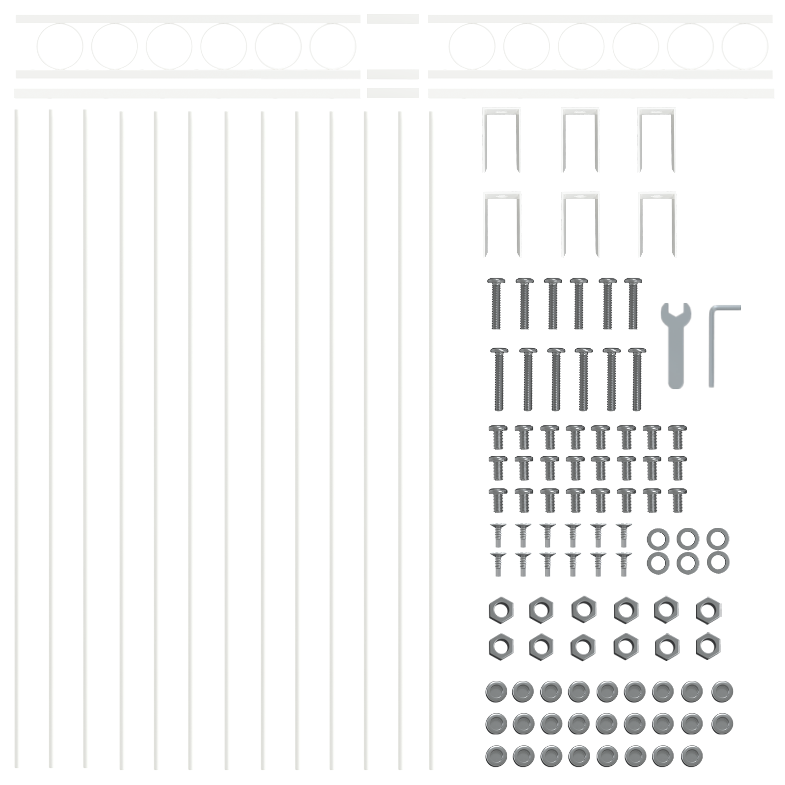 Fence Panels with Circle White Steel 1.7 x 0.8 m Durable - Image 5