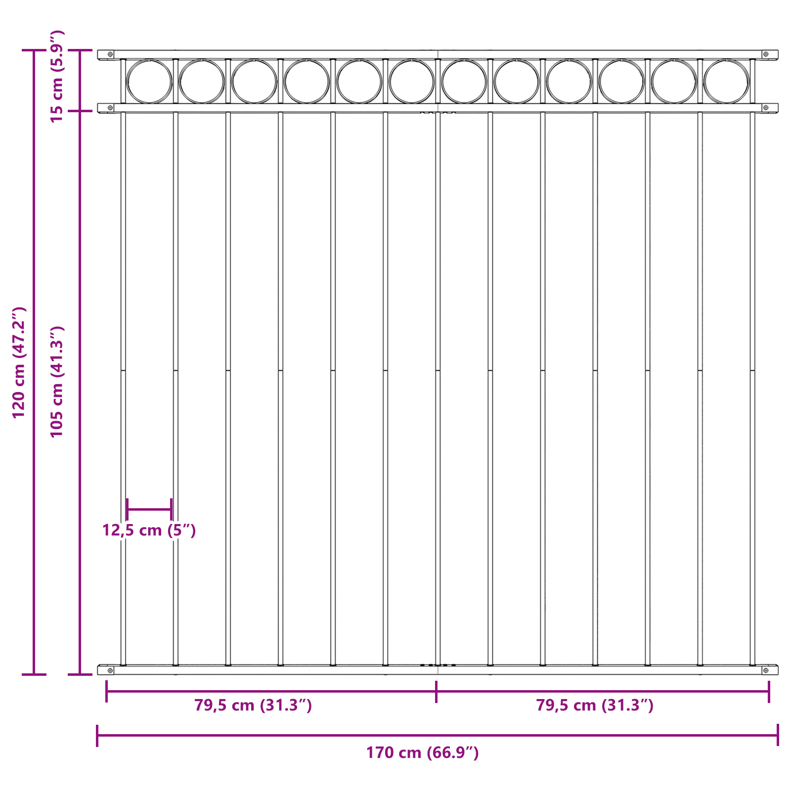 White Steel Fence Panel 1.7x1.2 m - Image 8