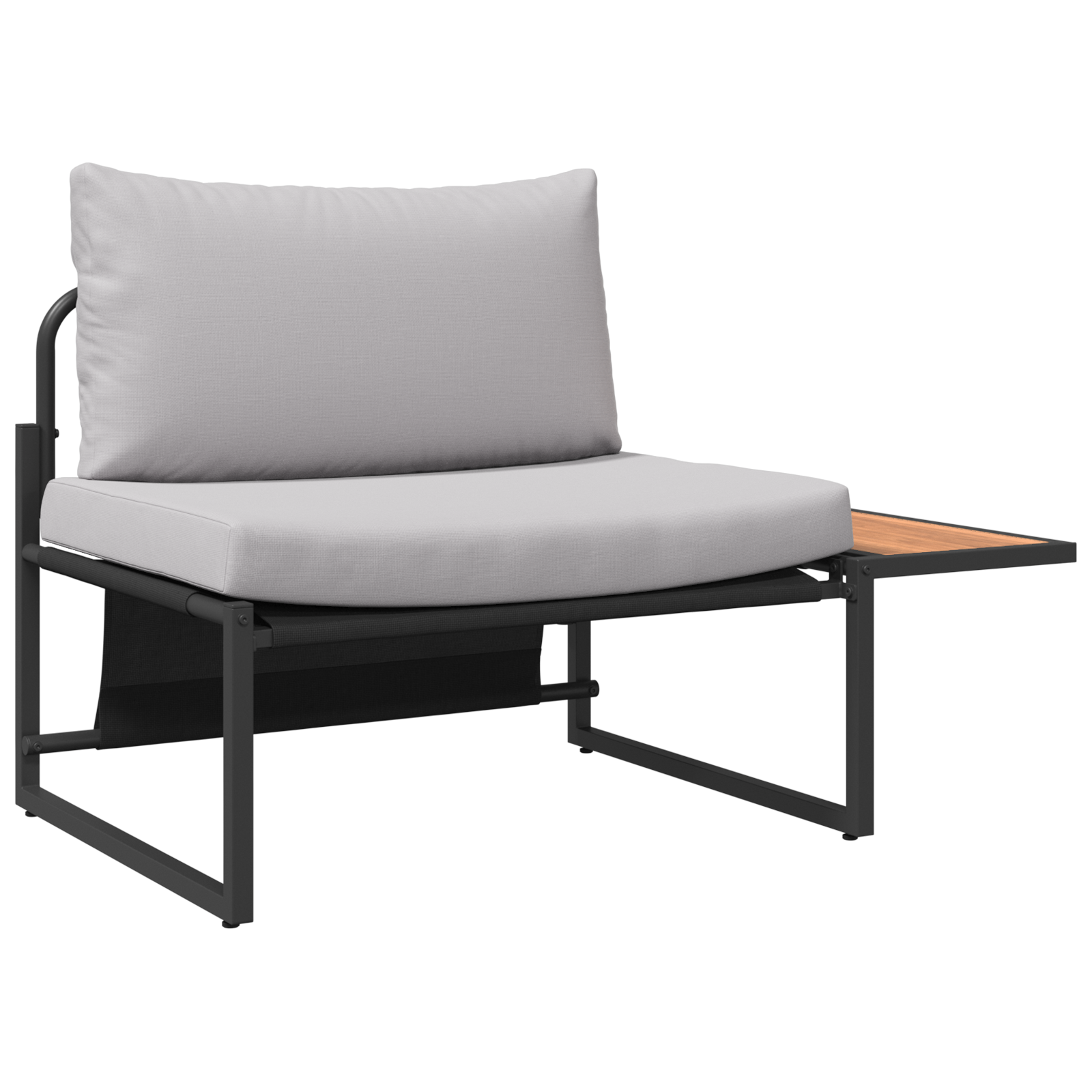 2 Piece Garden Dining Set Single Seater with Light Grey Cushions - Image 2