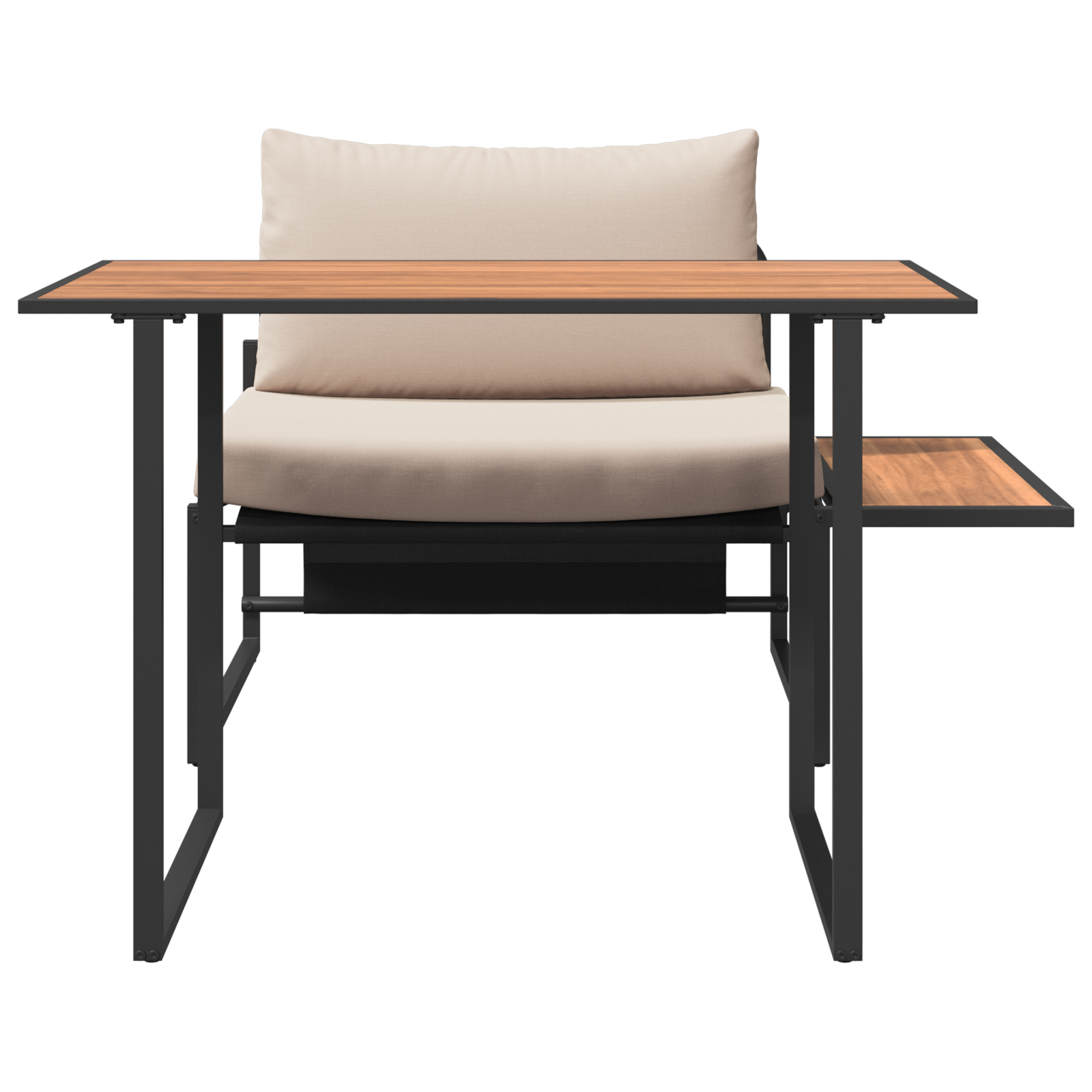 2 Piece Garden Dining Set Single Seater with Taupe Cushions - Image 7