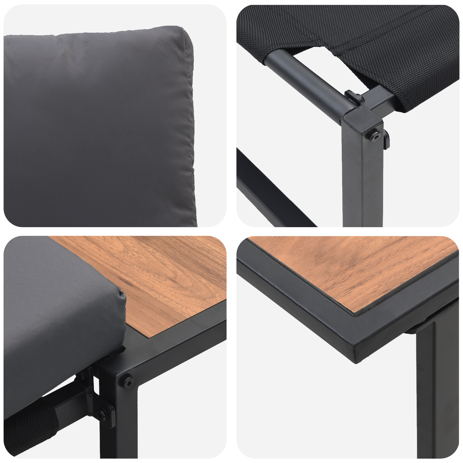 2 Piece Garden Sofa Set Single Seater with Anthracite Cushions - Image 9