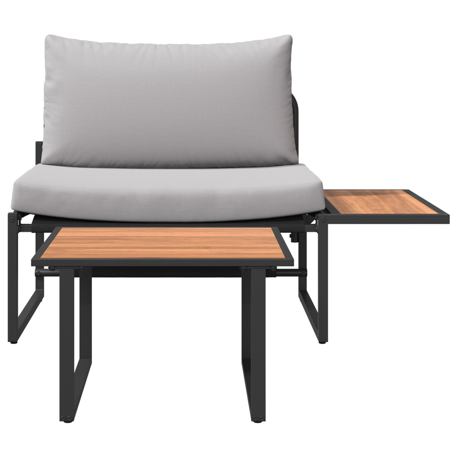 2 Piece Garden Sofa Set Single Seater with Light Grey Cushions - Image 7