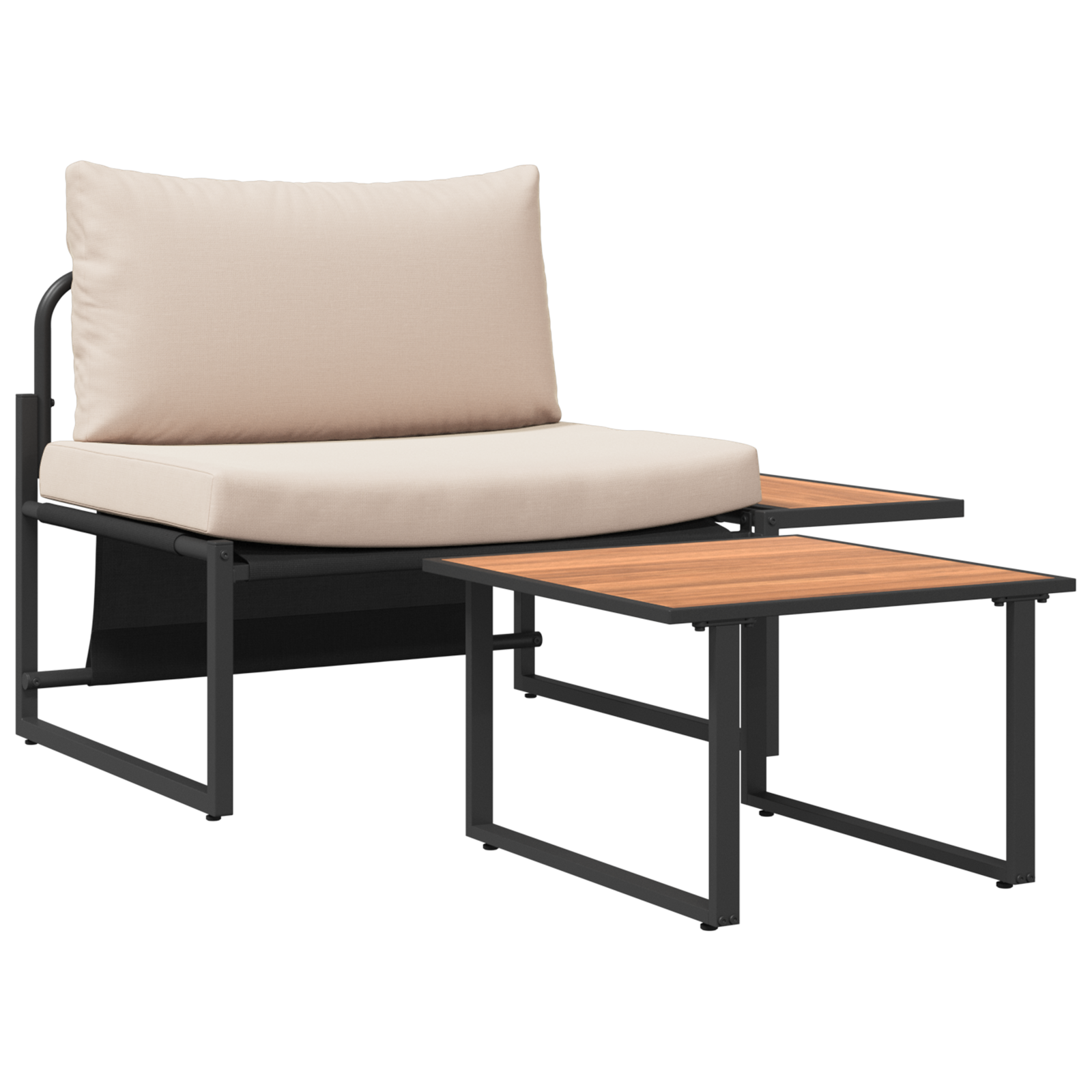 2 Piece Garden Sofa Set Single Seater with Taupe Cushions - Image 6