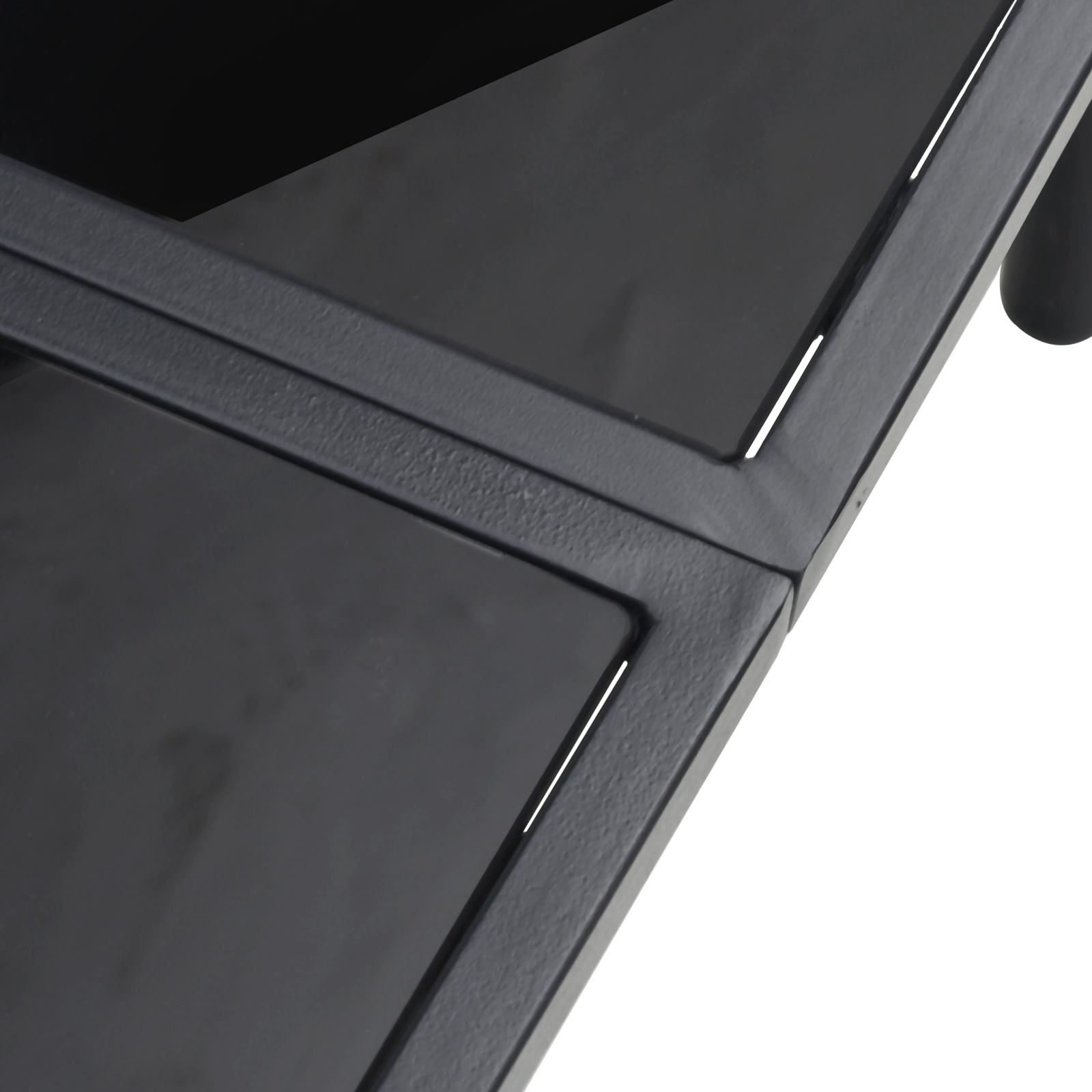 4 Piece Outdoor Coffee Set Brown Rattan and Steel - Image 9