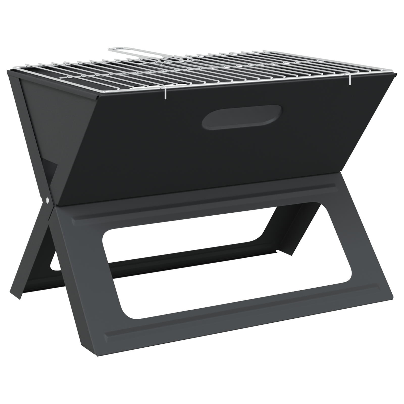 Charcoal BBQ Grill - Foldable, Black, 46x30x31 cm, Made of Steel - Image 5