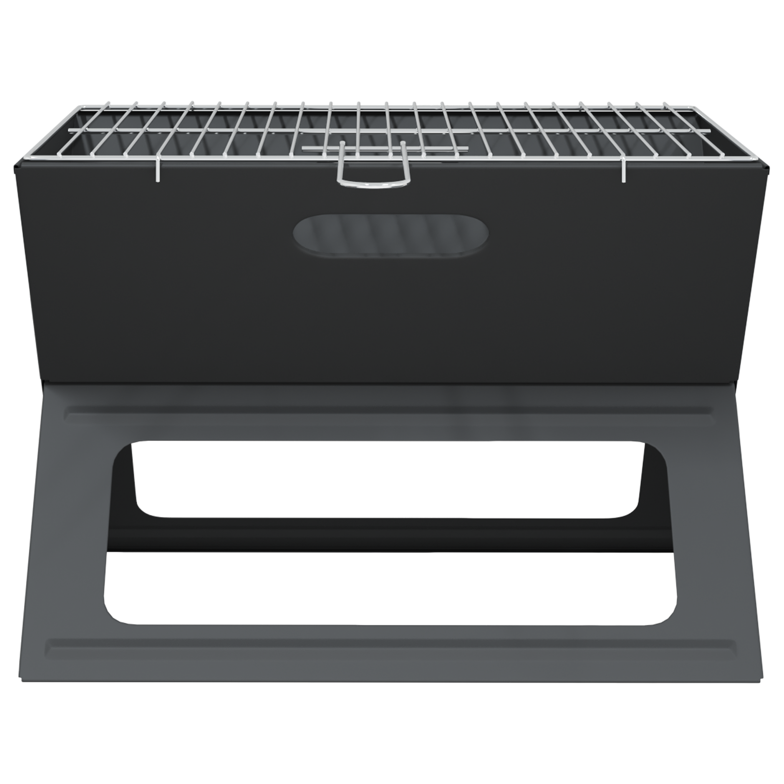 Charcoal BBQ Grill - Foldable, Black, 46x30x31 cm, Made of Steel - Image 6