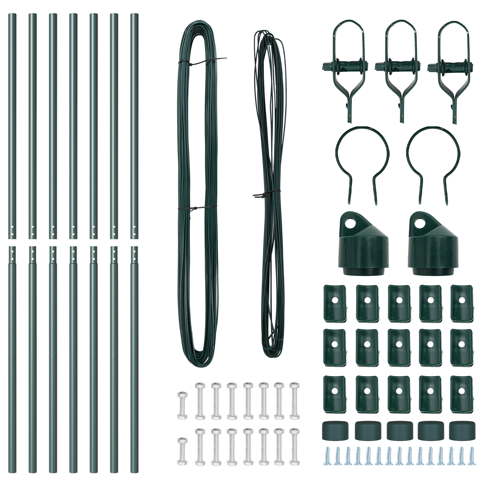 Fence Posts 7 pcs Green Ø32 mm 200 cm Galvanised Steel - Image 4