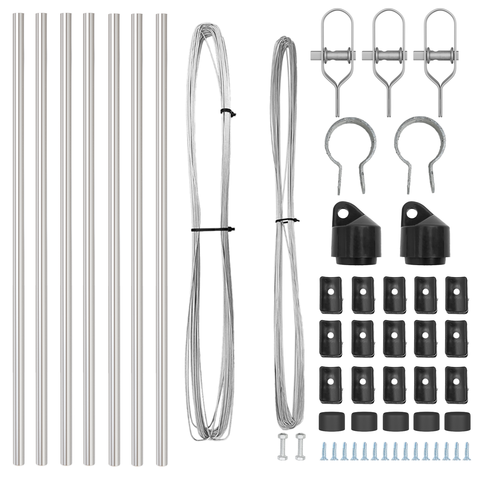 Fence Posts 7 pcs Ø32 mm 80 cm Galvanised Steel - Image 3