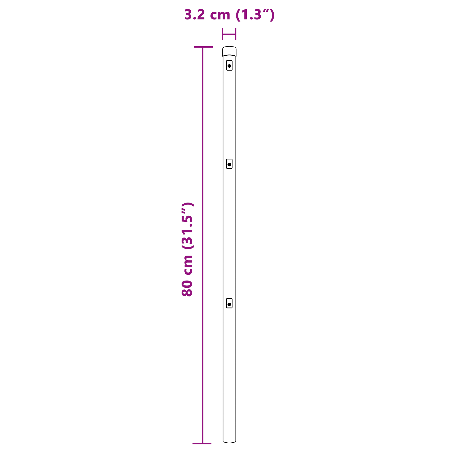 Fence Posts 13 pcs Ø32 mm 80 cm Galvanised Steel - Image 7