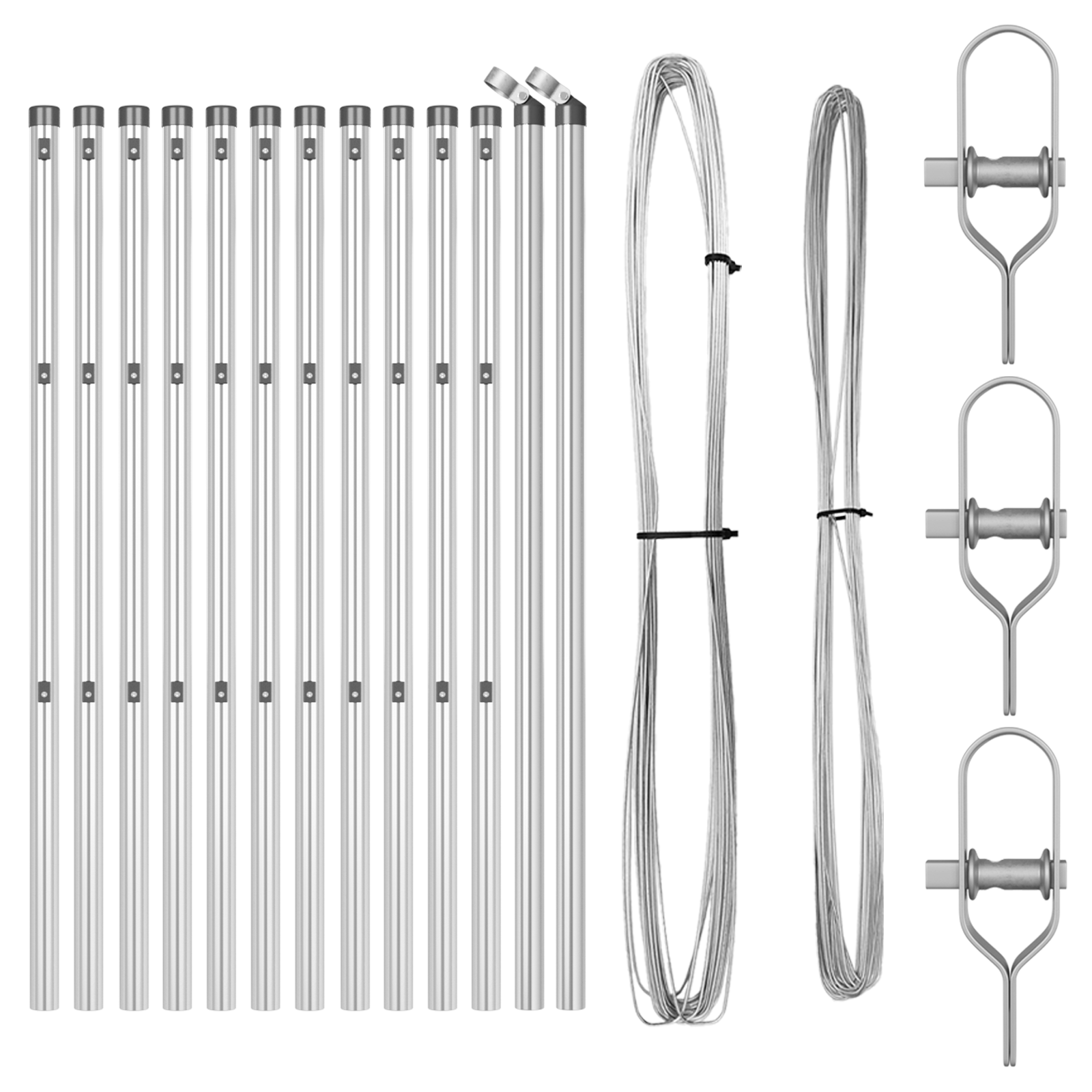 Fence Posts 13 pcs Ø32 mm 100 cm Galvanised Steel - Image 3