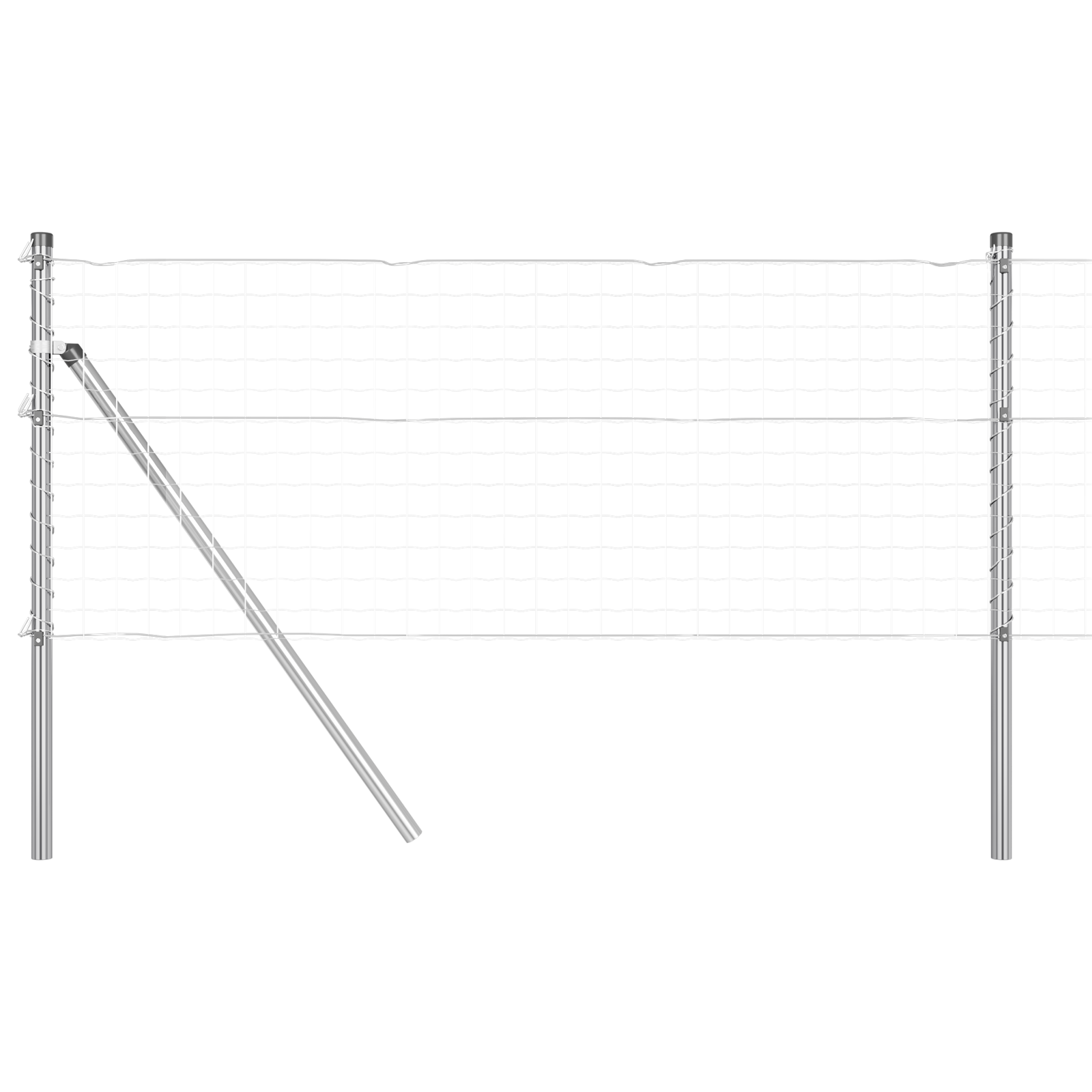 Fence Posts 13 pcs Ø32 mm 100 cm Galvanised Steel - Image 2