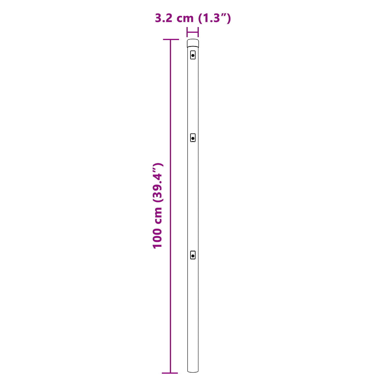 Fence Posts 13 pcs Ø32 mm 100 cm Galvanised Steel - Image 7