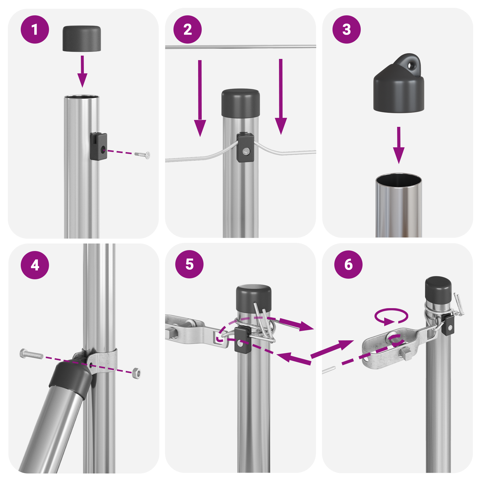 Fence Posts 13 pcs Ø32 mm 120 cm Galvanised Steel - Image 6