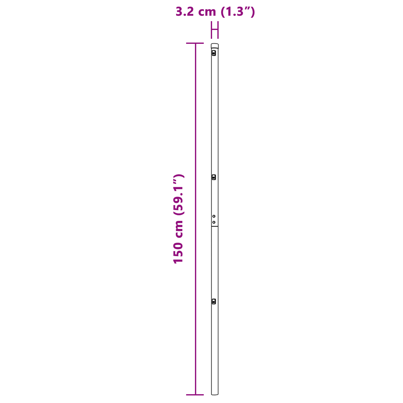 Fence Posts 13 pcs Ø32 mm 150 cm Galvanised Steel - Image 8