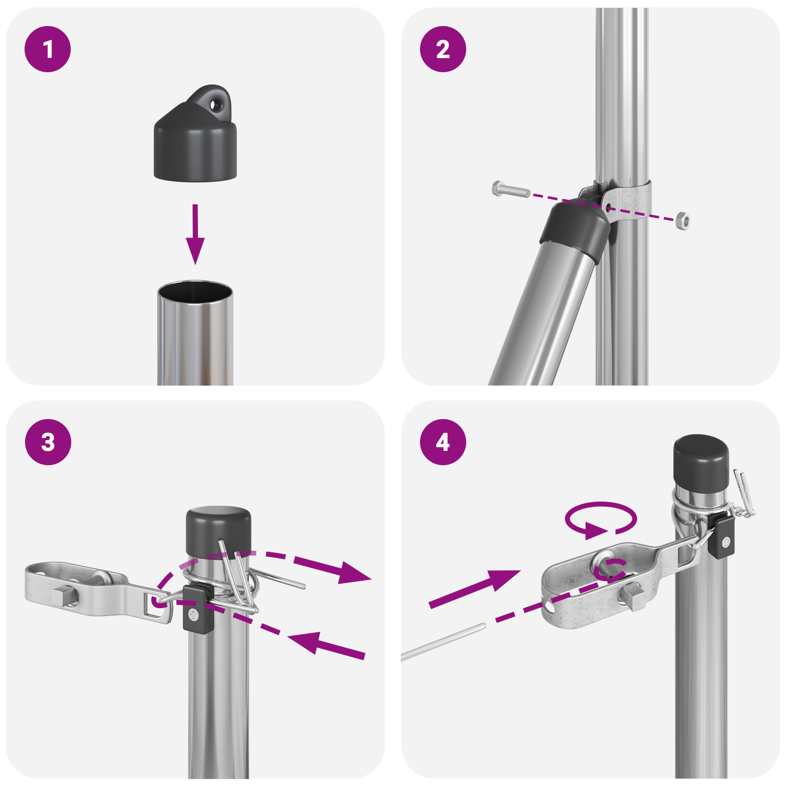 Fence Posts 13 pcs Ø32 mm 190 cm Galvanised Steel - Image 7