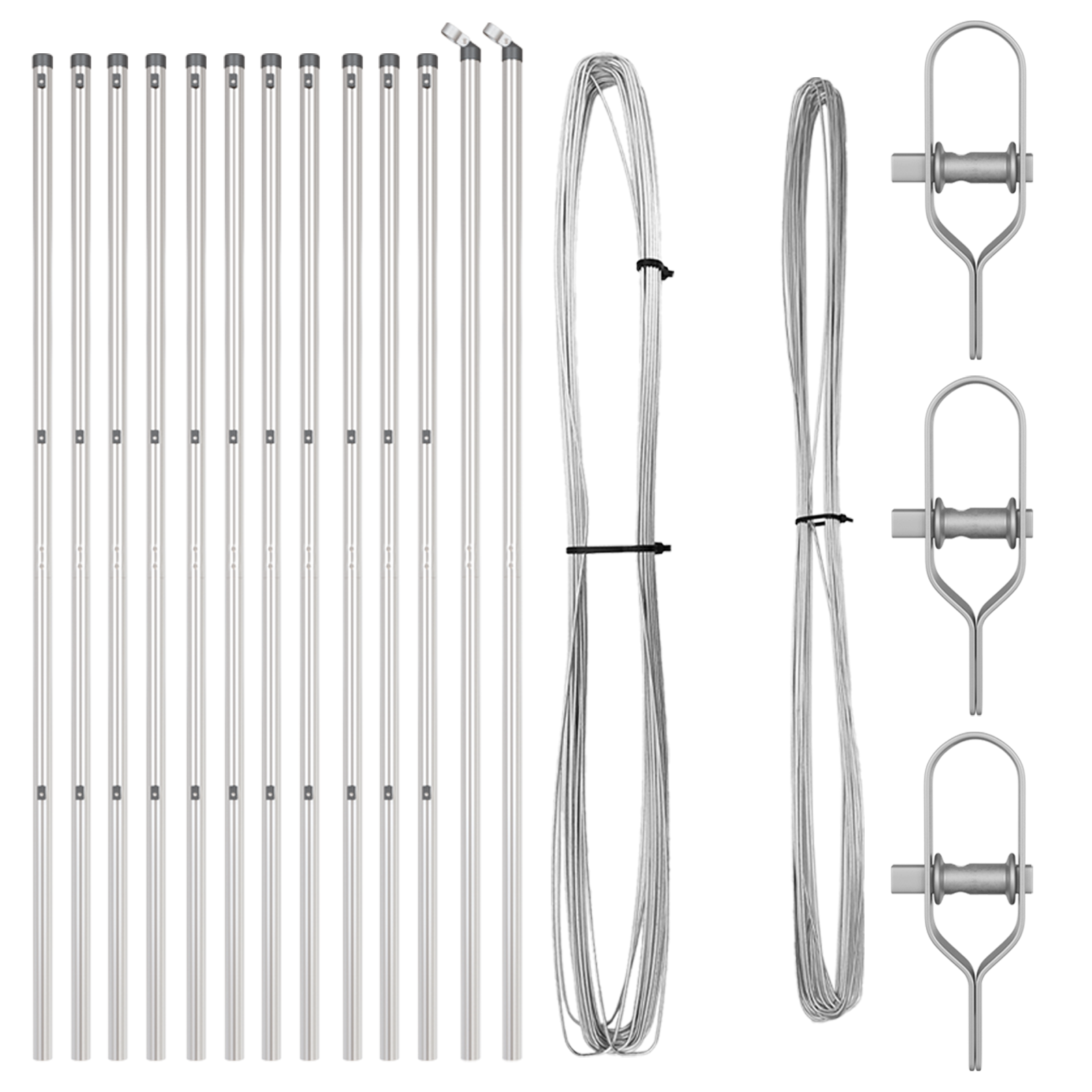 Fence Posts 13 pcs Ø32 mm 200 cm Galvanised Steel - Image 3
