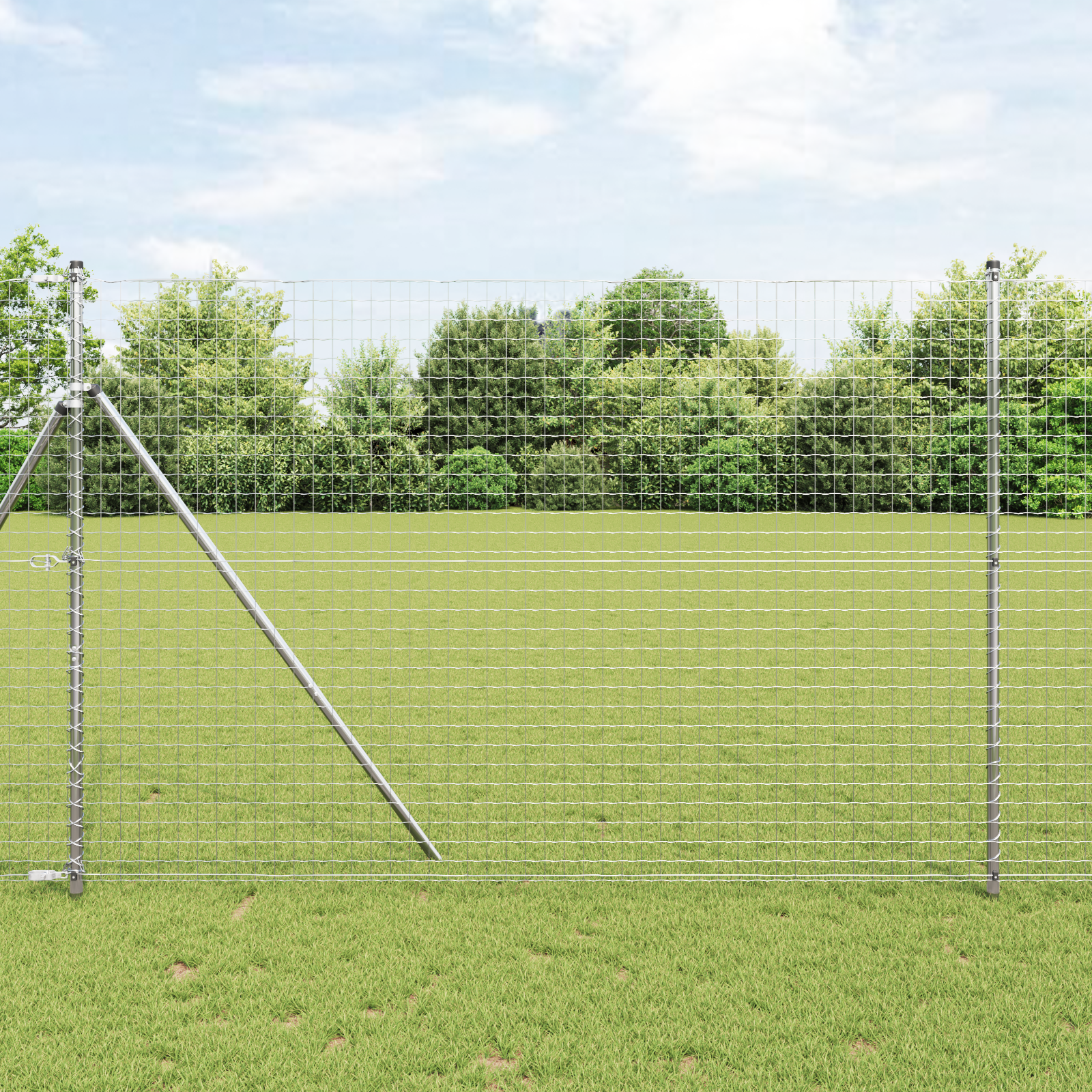 Fence Posts 13 pcs Ø32 mm 200 cm Galvanised Steel