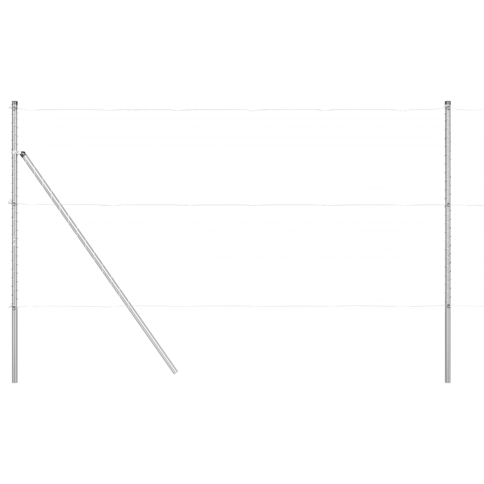 Fence Posts 7 pcs Ø32 mm 210 cm Galvanised Steel - Image 2