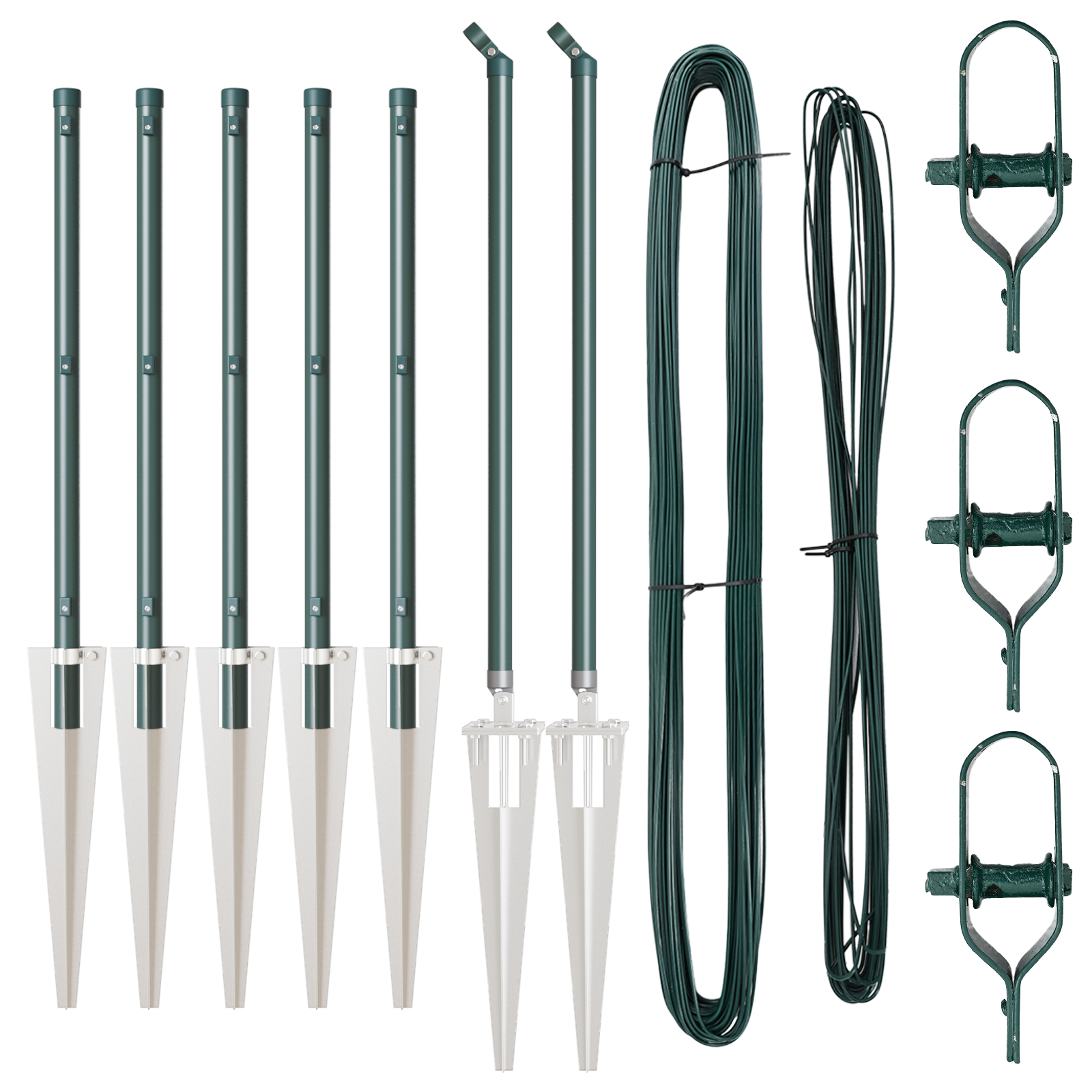 Fence Posts with Spike 7 pcs Ø32 mm 60 cm Galvanised Steel - Image 2