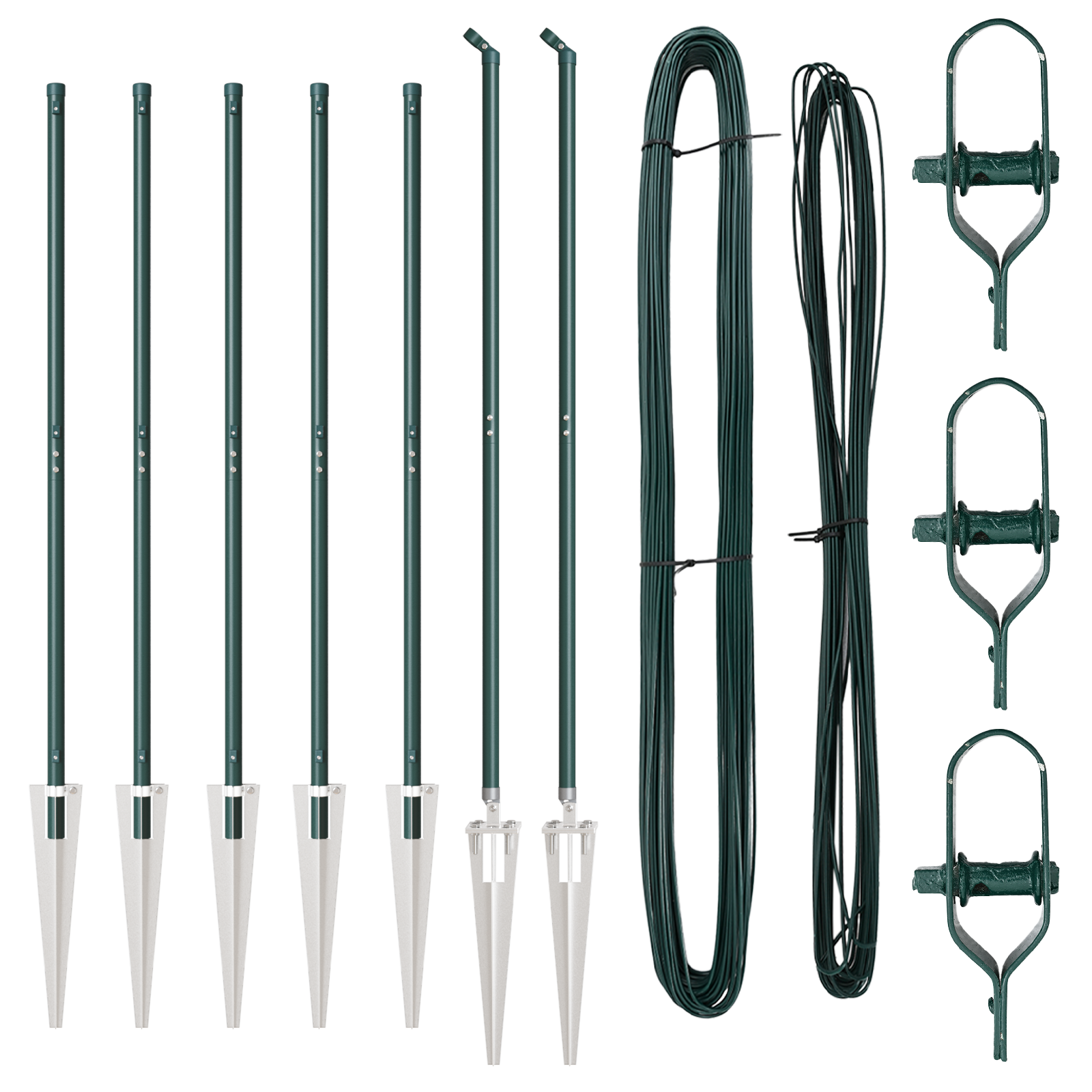 Fence Posts with Spike 7 pcs Ø32 mm 140 cm Galvanised Steel - Image 3