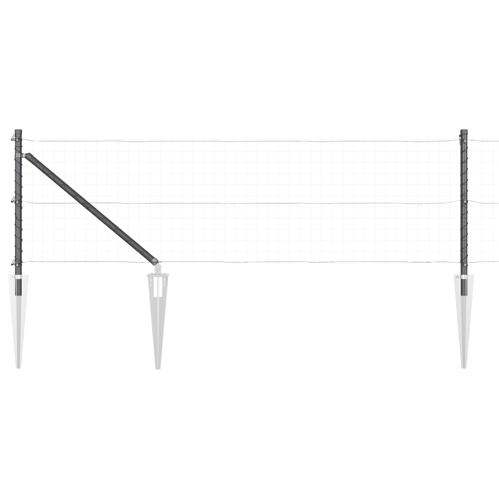 Fence Posts with Spike 7 pcs Ø32 mm 60 cm Galvanised Steel - Image 2