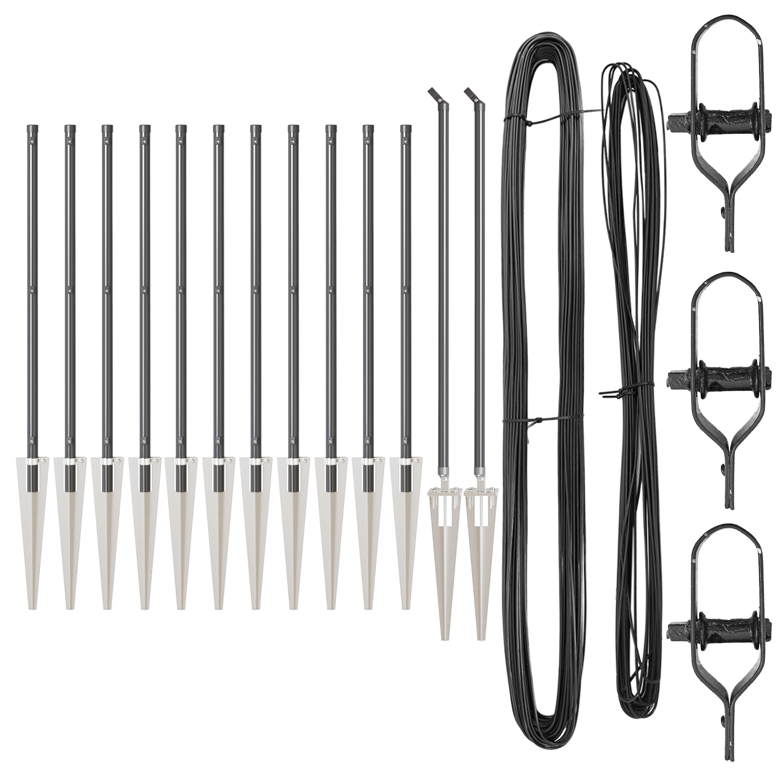 Fence Posts with Spike 13 pcs Ø32 mm 60 cm Galvanised Steel - Image 3