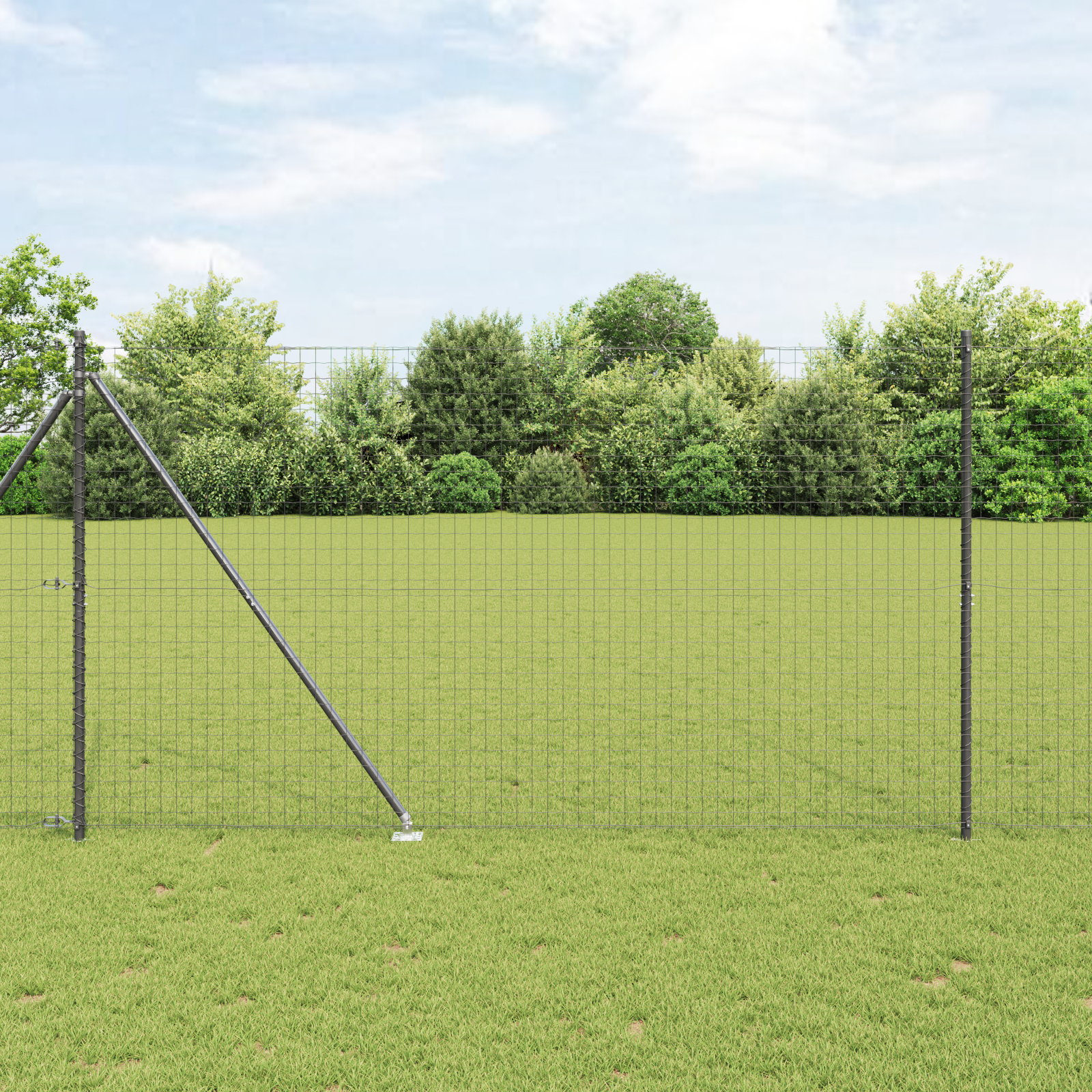 Fence Posts with Spike 13 pcs Ø32 mm 180 cm Galvanised Steel