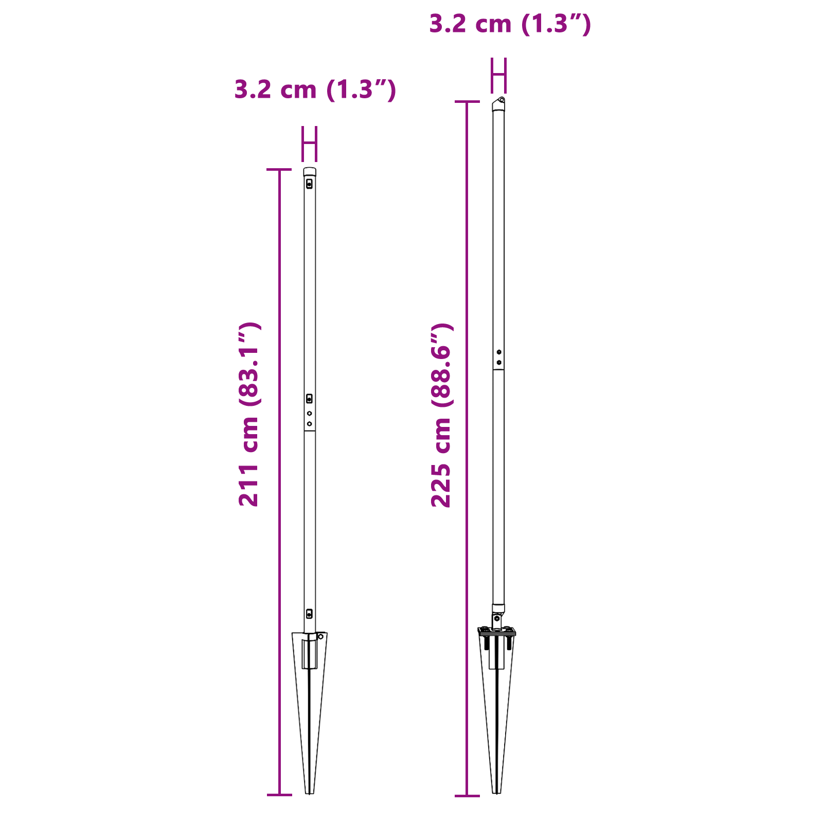Fence Posts with Spike 13 pcs Ø32 mm 180 cm Galvanised Steel - Image 9