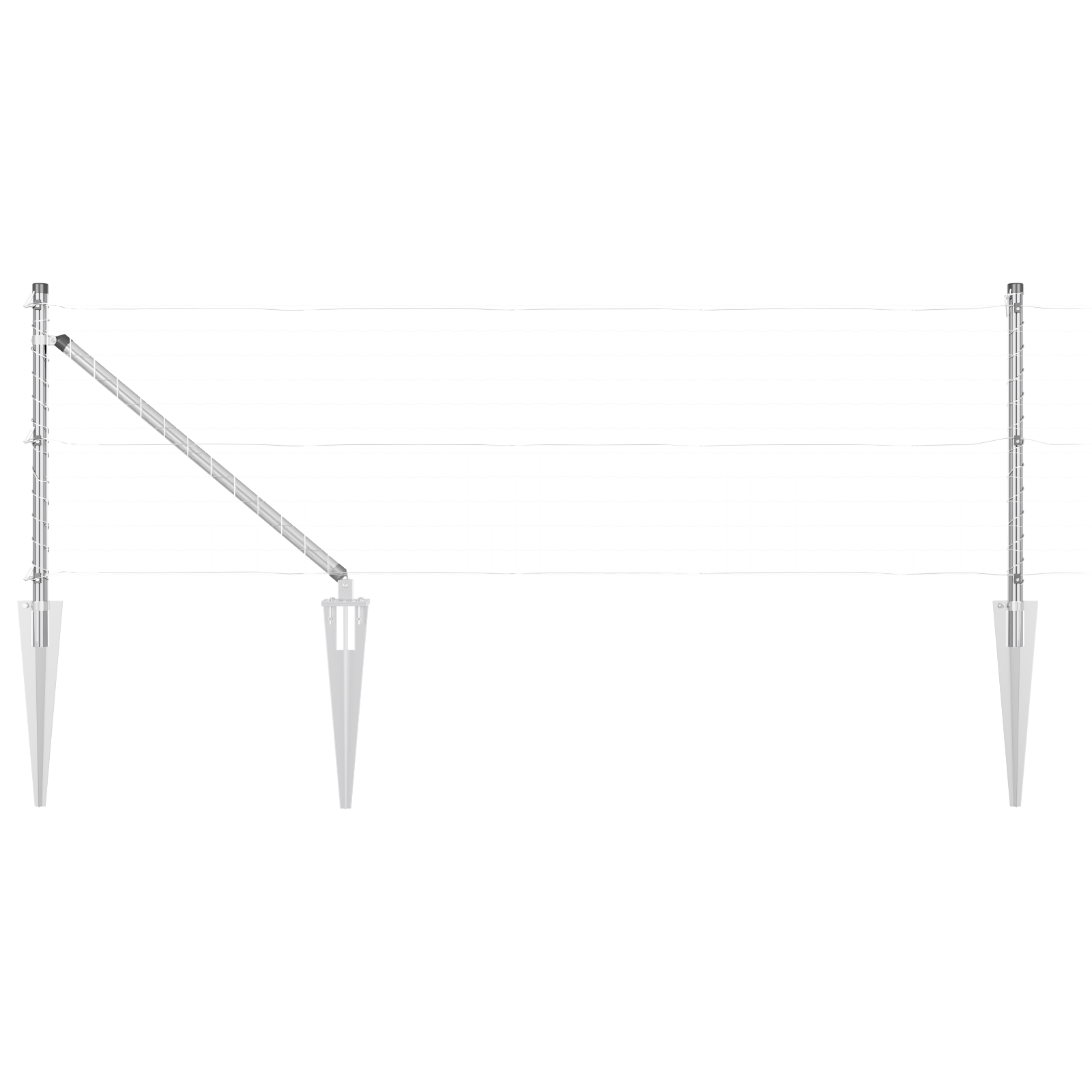 Fence Posts with Spike 13 pcs Ø32 mm 60 cm Galvanised Steel - Image 5