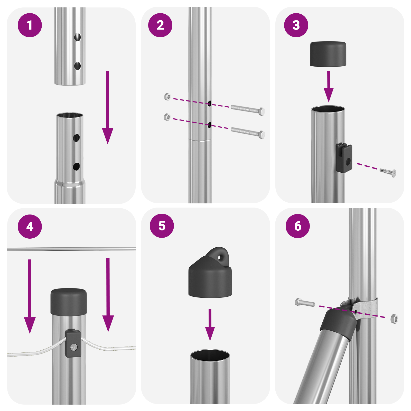 Fence Posts with Spike 7 pcs Ø32 mm 140 cm Galvanised Steel - Image 7