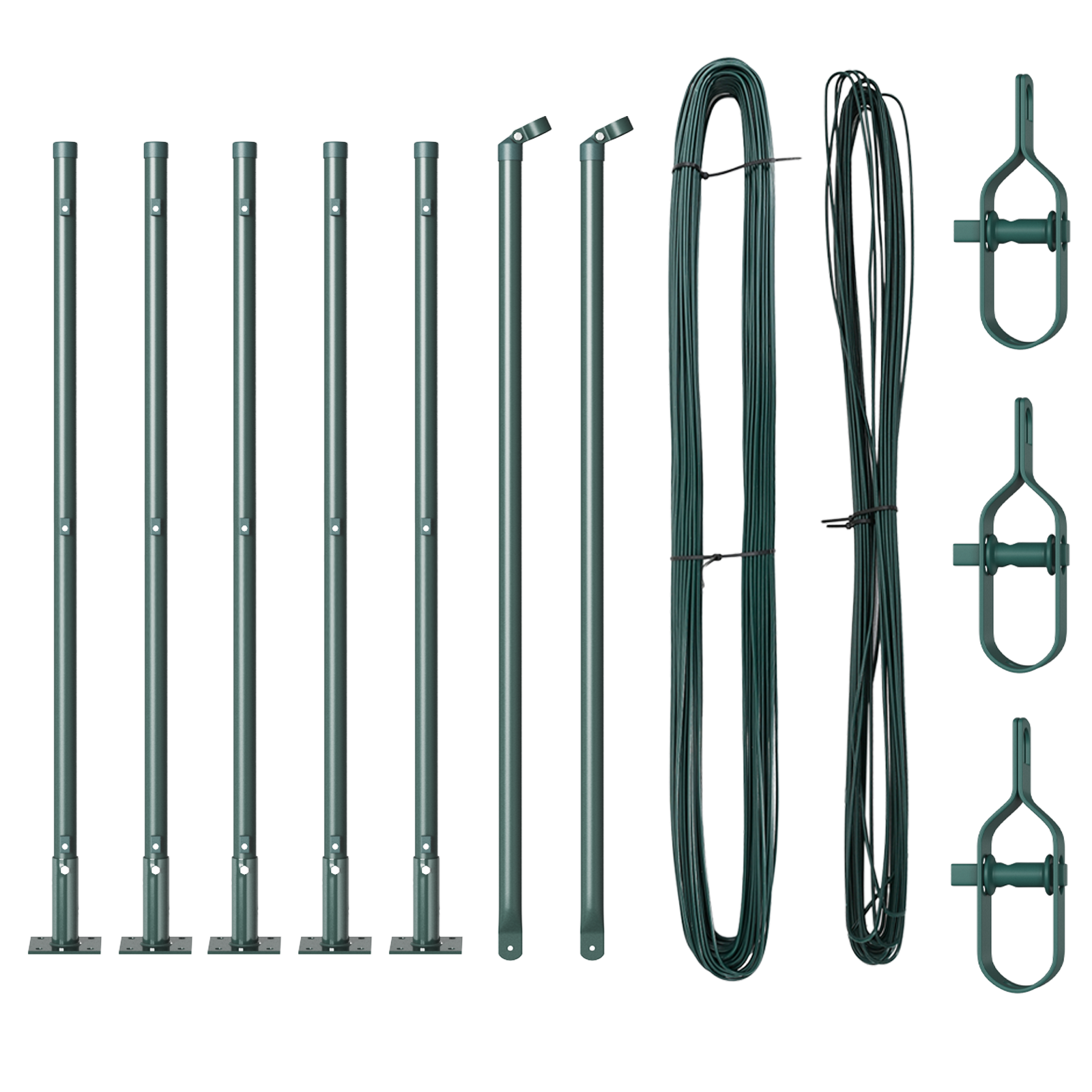 Fence Posts with Base Plates 7 pcs Ø32mm 110cm Galvanised Steel - Image 3