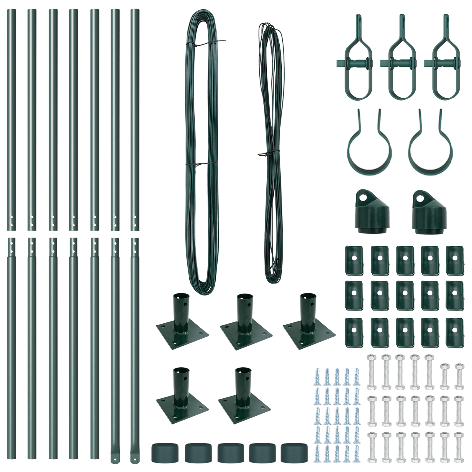 Fence Posts with Base Plates 7 pcs Ø32mm 78,5cm Galvanised Steel - Image 4